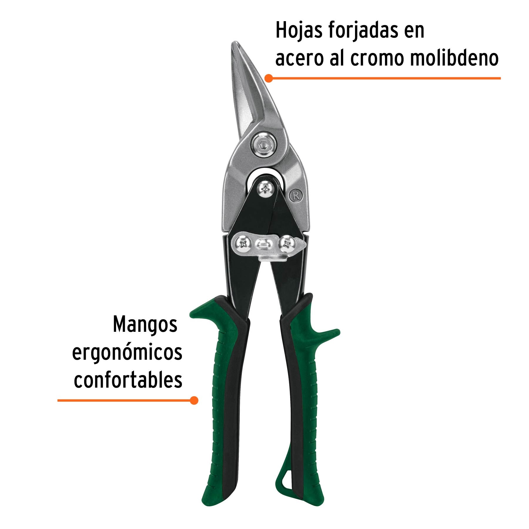 Tijera de aviación 10" corte derecho, TRUPER