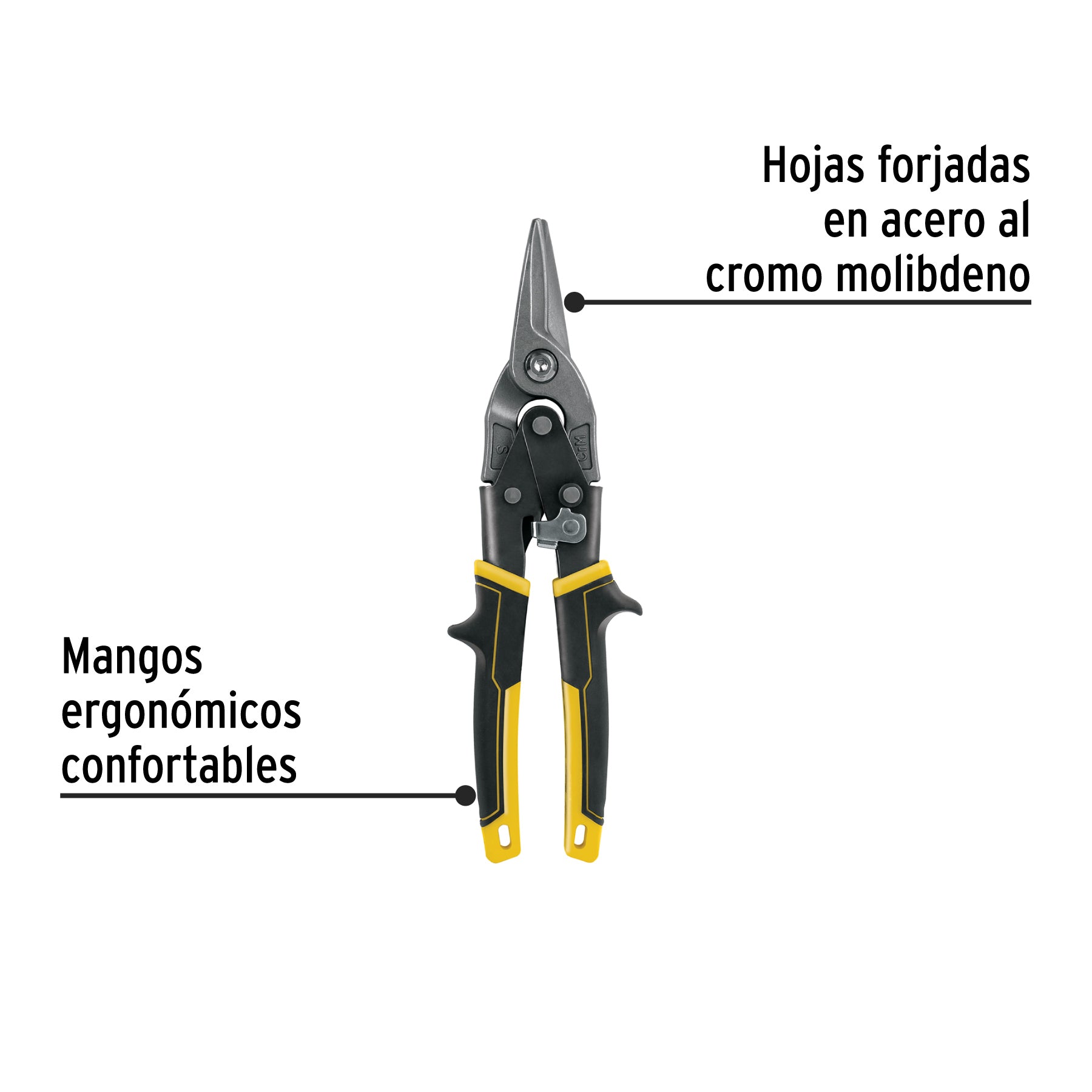 Tijera de aviación 10" corte recto, TRUPER