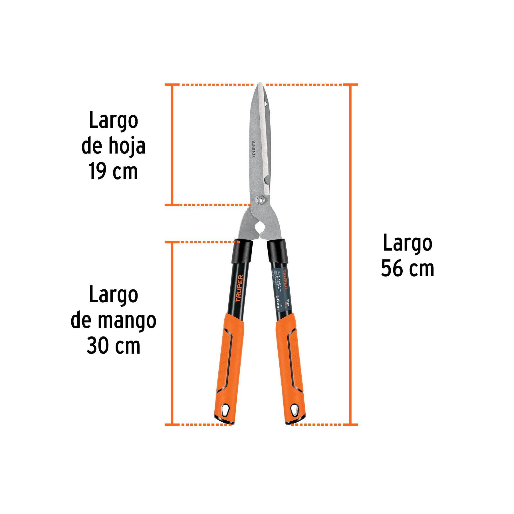 Tijera para poda 56 cm, ligera, mangos tubulares, TRUPER