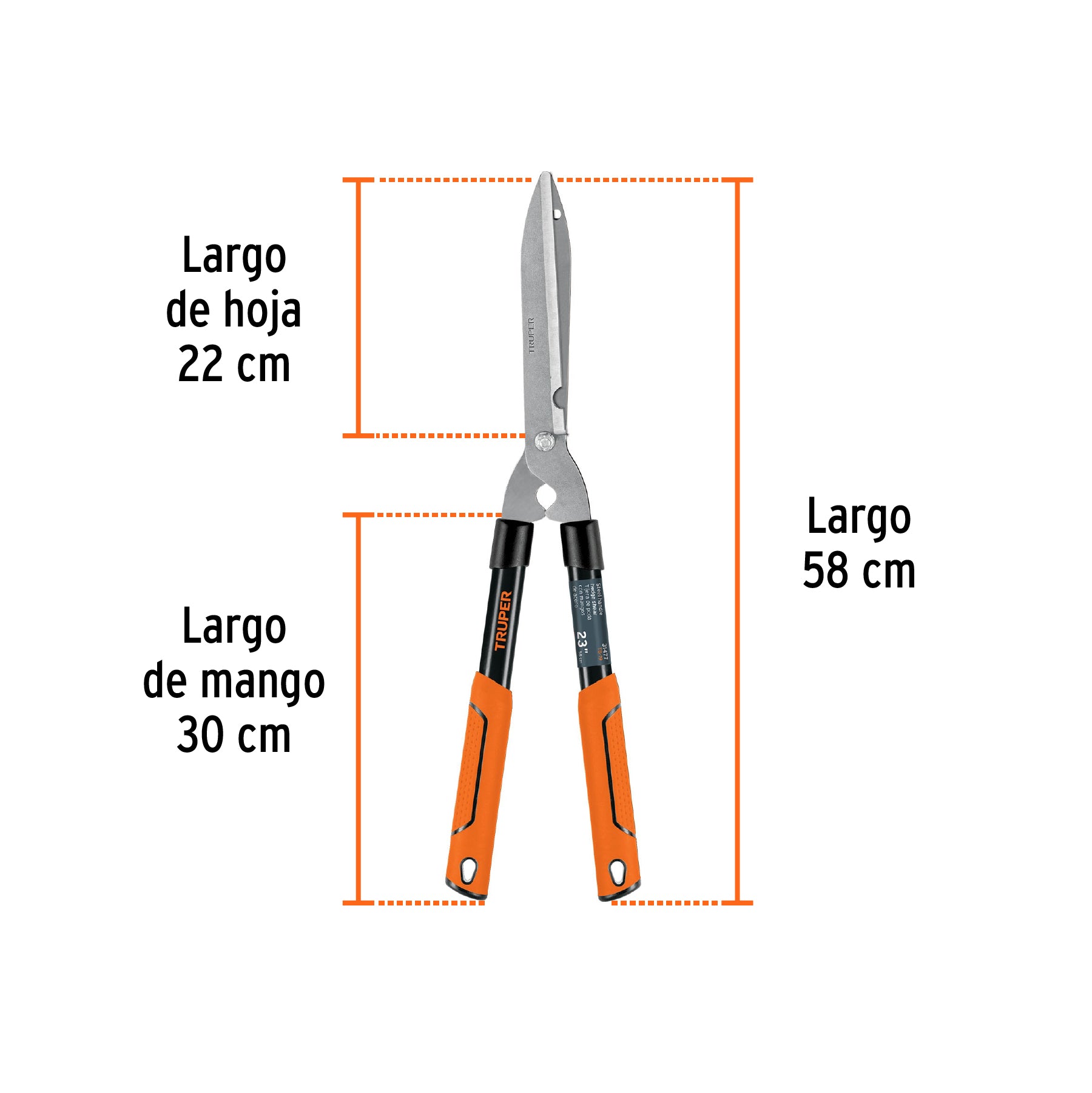 Tijera para poda 58 cm, Classic, mangos tubulares, TRUPER