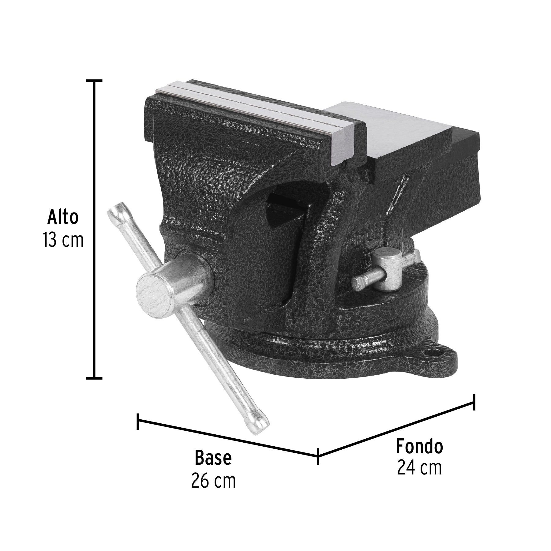 Tornillo de banco 4" de hierro gris, PRETUL