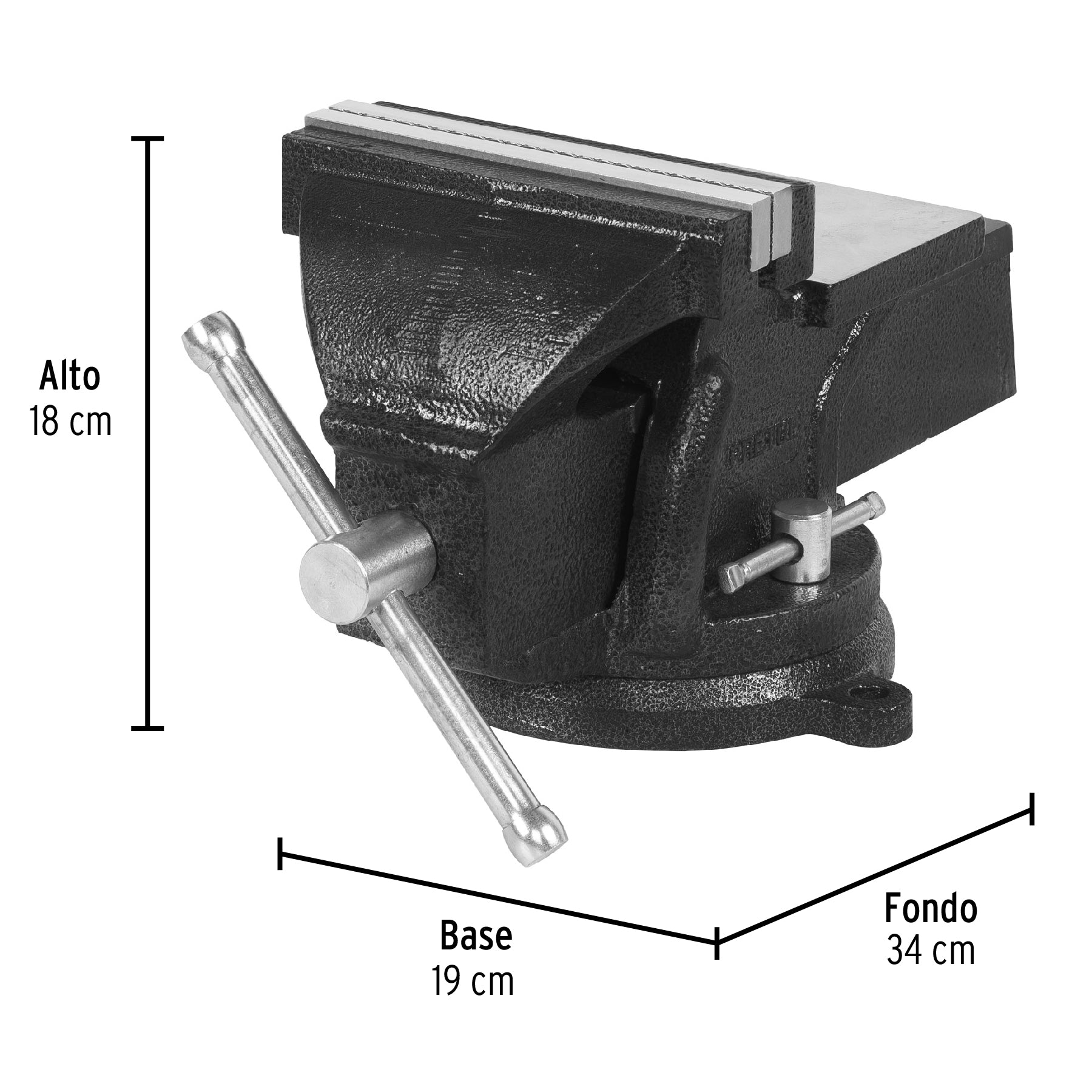 Tornillo de banco 6" de hierro gris, PRETUL