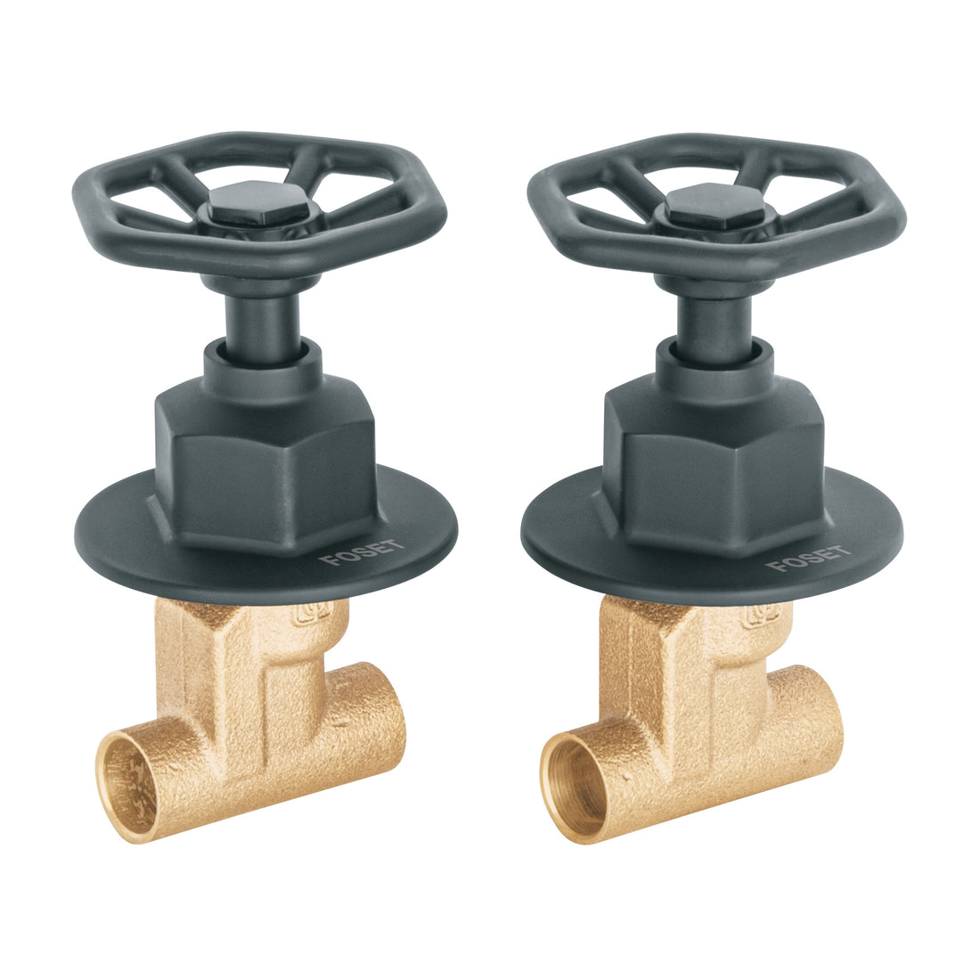 Juego llaves empotrar soldables, volante negro, TÚBIG
