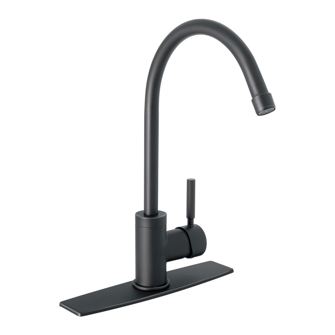 Monomando para fregadero, cuello alto, negro mate, TÚBIG