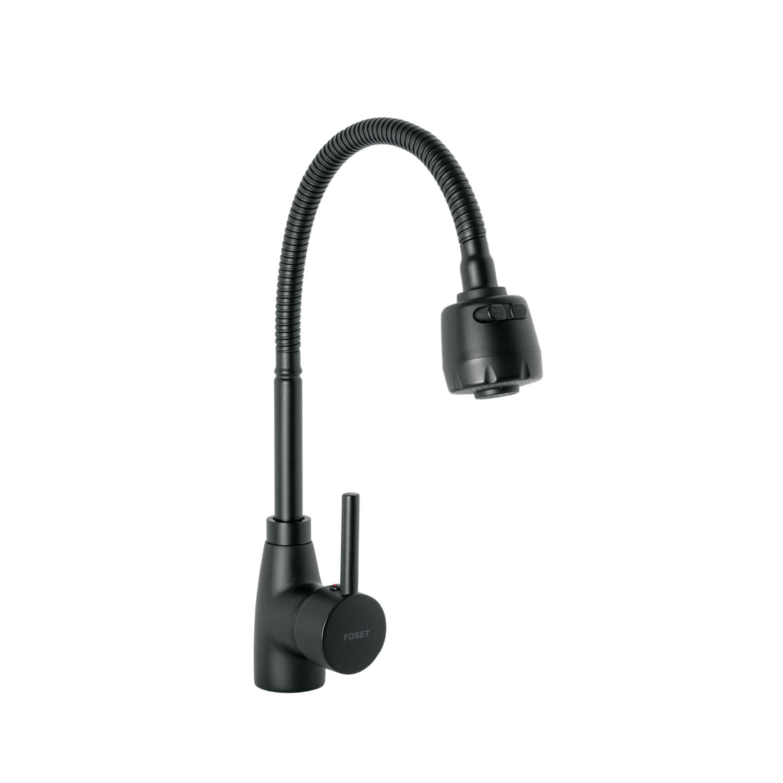 Monomando para fregadero con cuello flexible, negro, TÚBIG