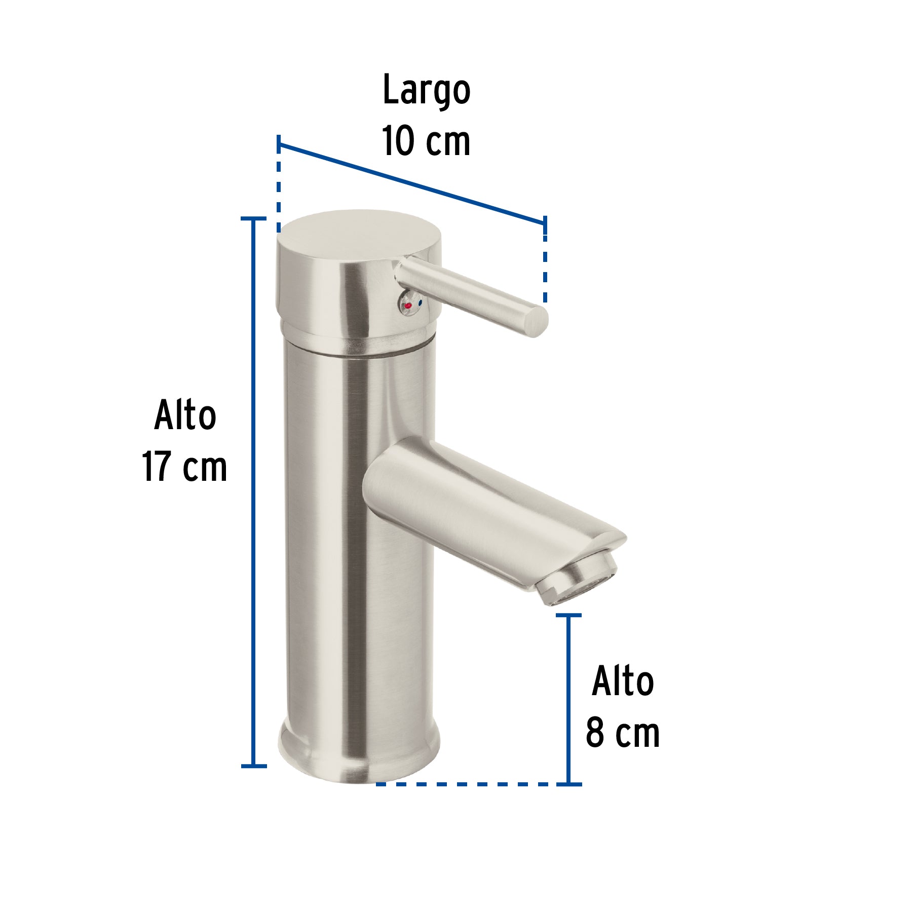 Monomando corto satín para lavabo, FOSET TÚBIG