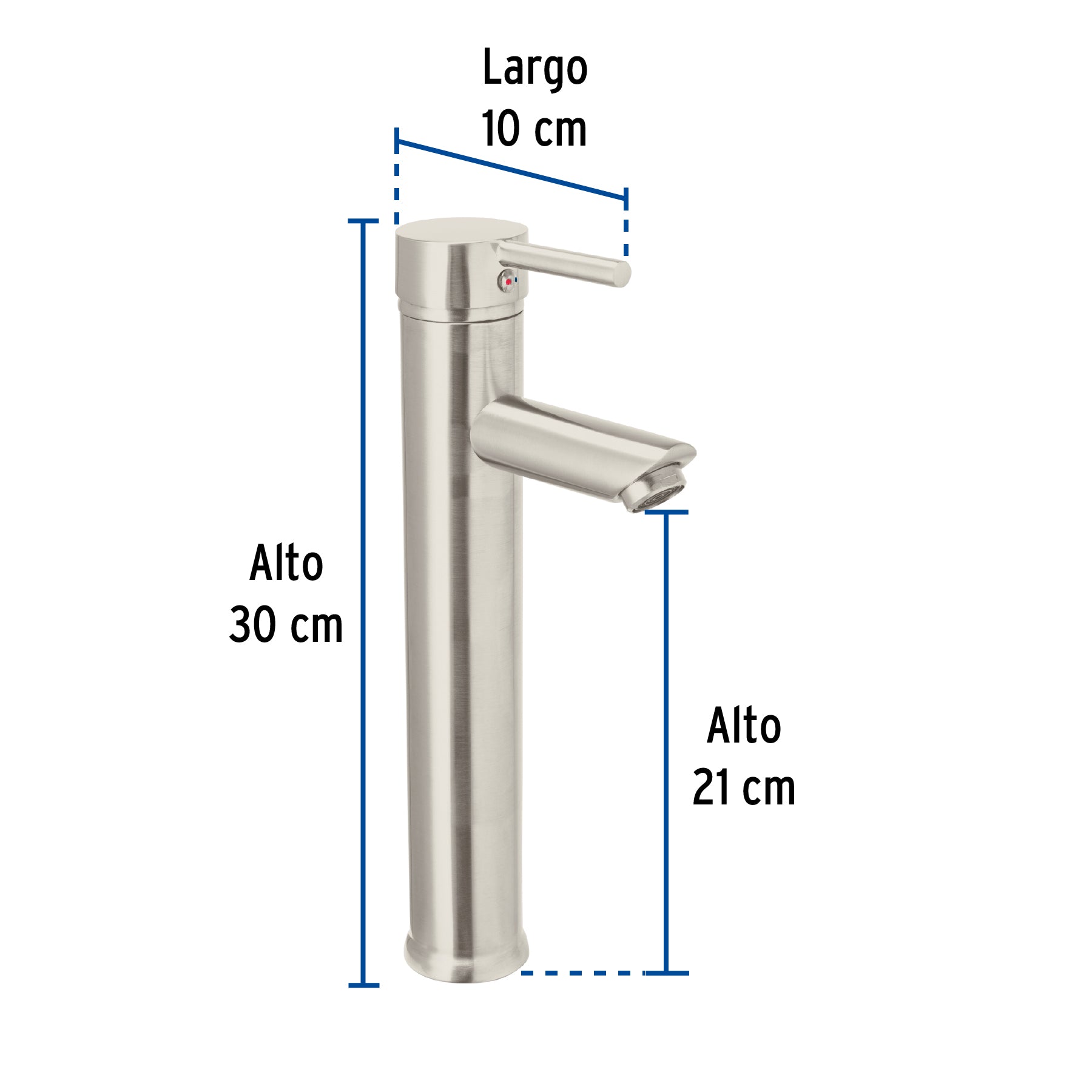 Monomando alto satín para lavabo, FOSET TÚBIG