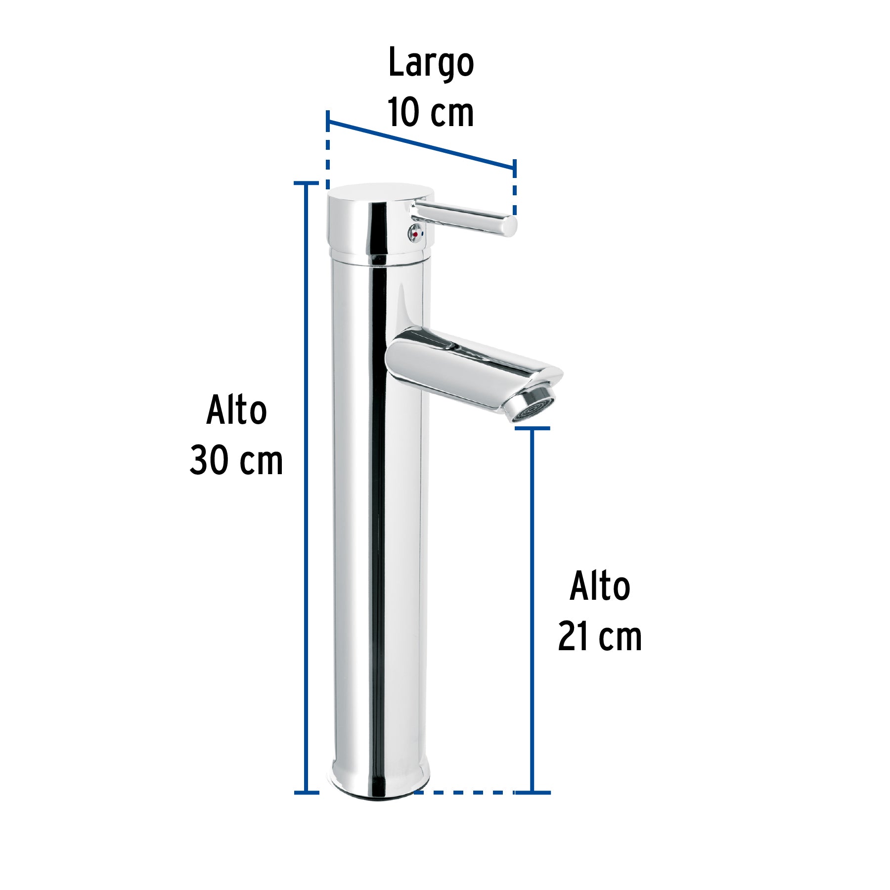 Monomando alto cromo para lavabo, FOSET TÚBIG