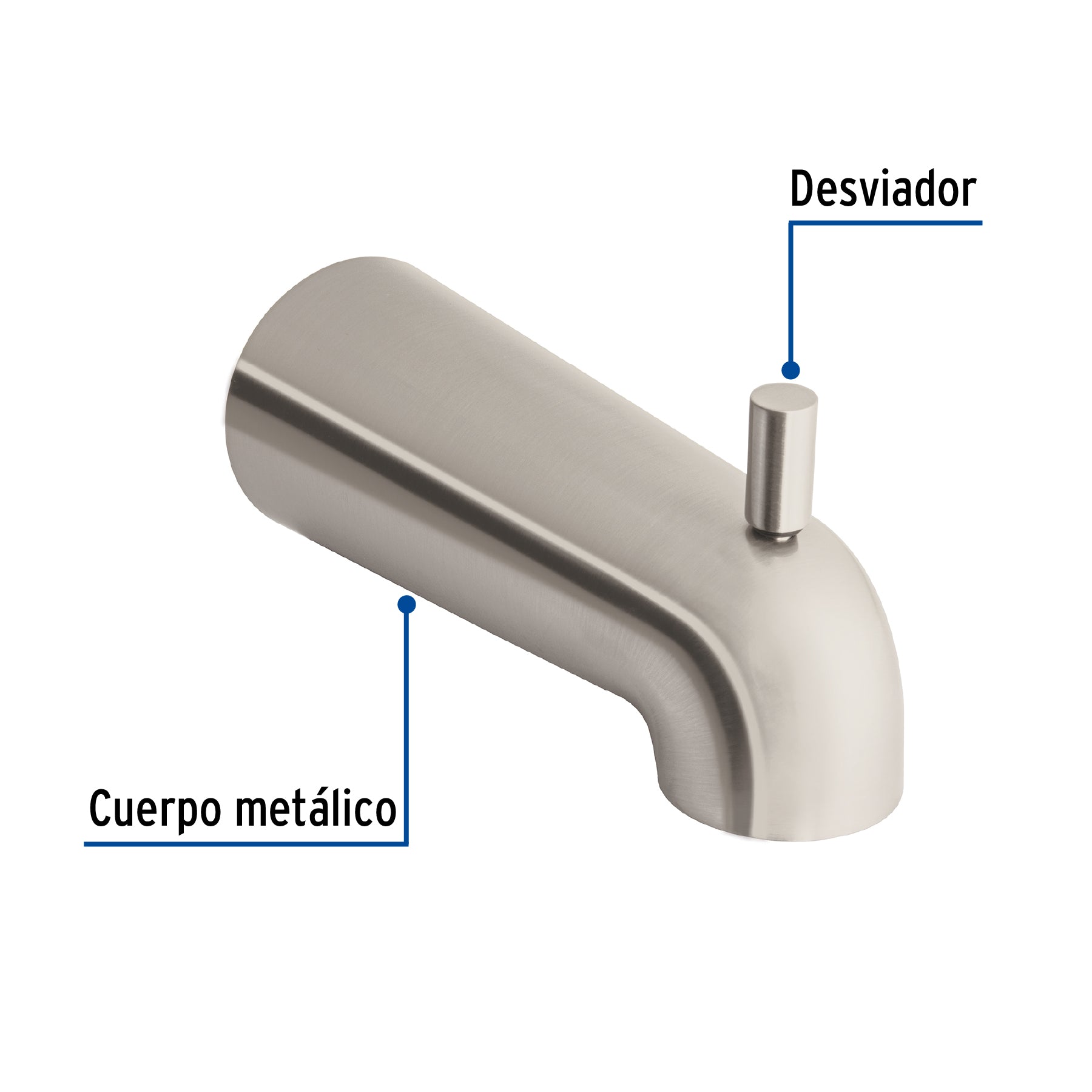 Salida de tina con desviador, satín, FOSET TÚBIG