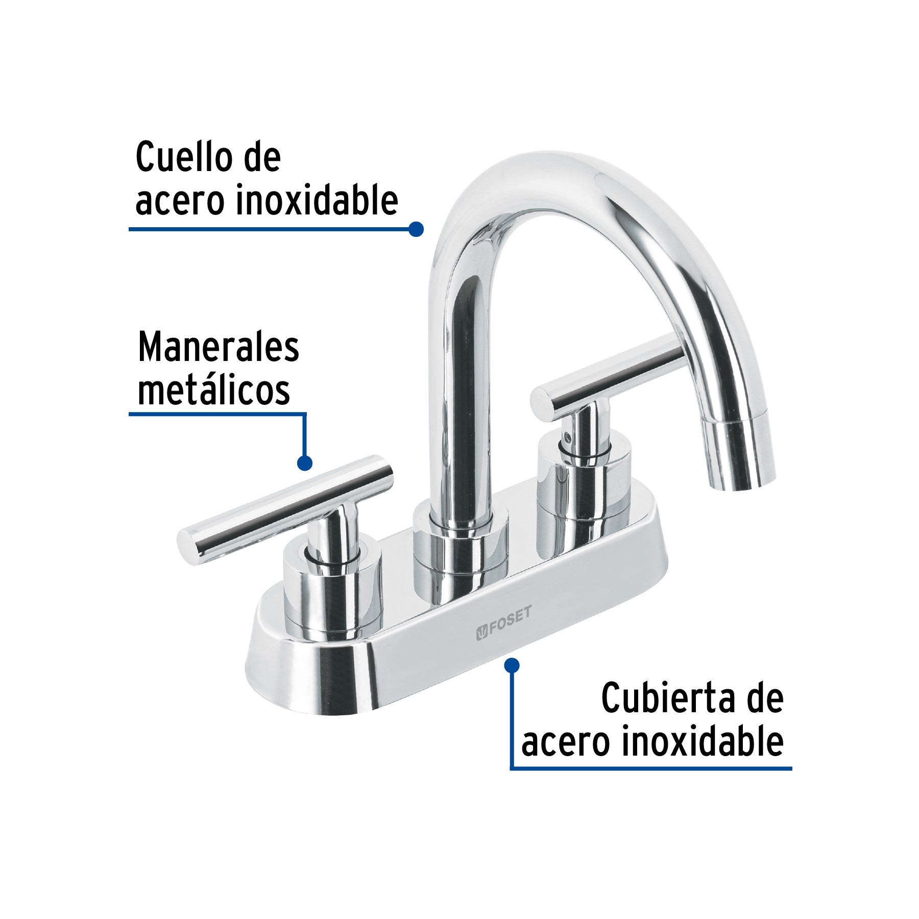Mezcladora p/lavabo, bar, manerales palanca, cromo, TÚBIG