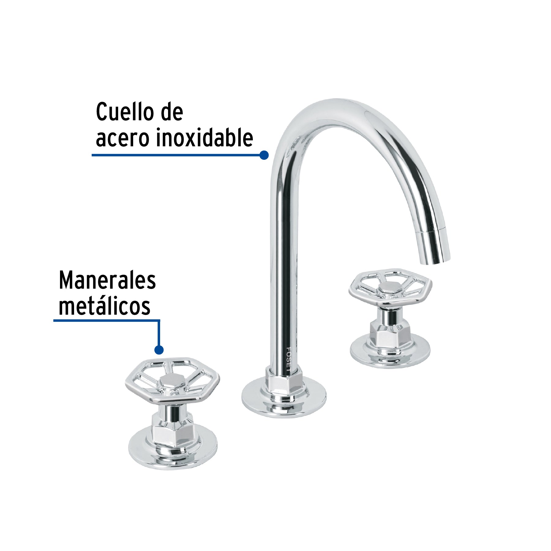Mezcladora p/lavabo,taladros separados,redondos,cromo, TÚBIG