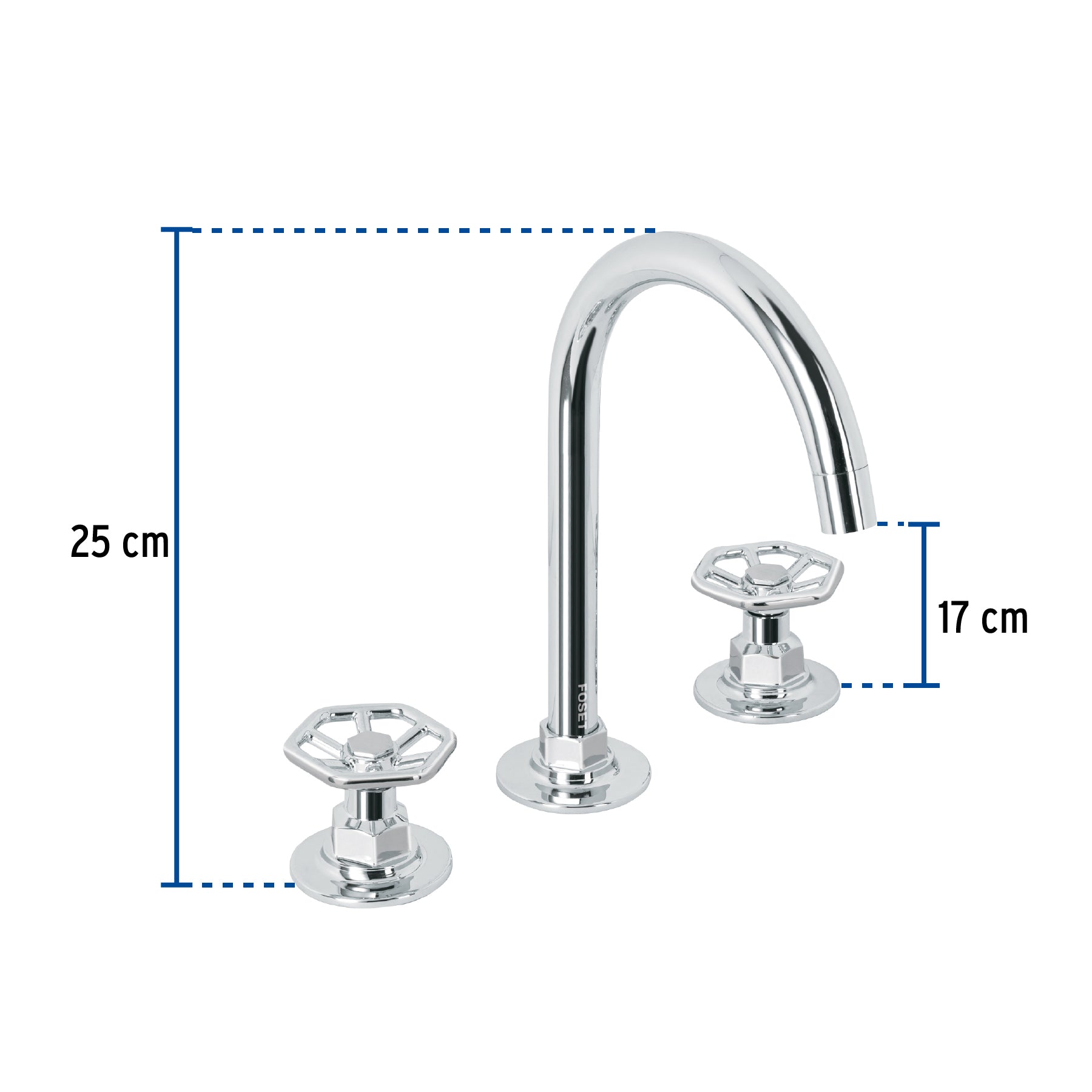 Mezcladora p/lavabo,taladros separados,redondos,cromo, TÚBIG