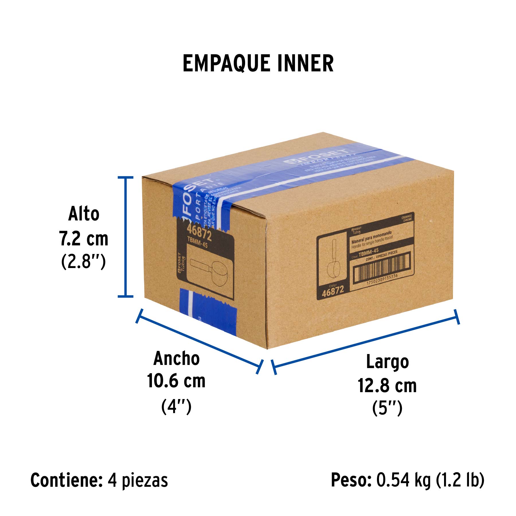 Maneral repuesto para monomando, cromo, FOSET - Empaque