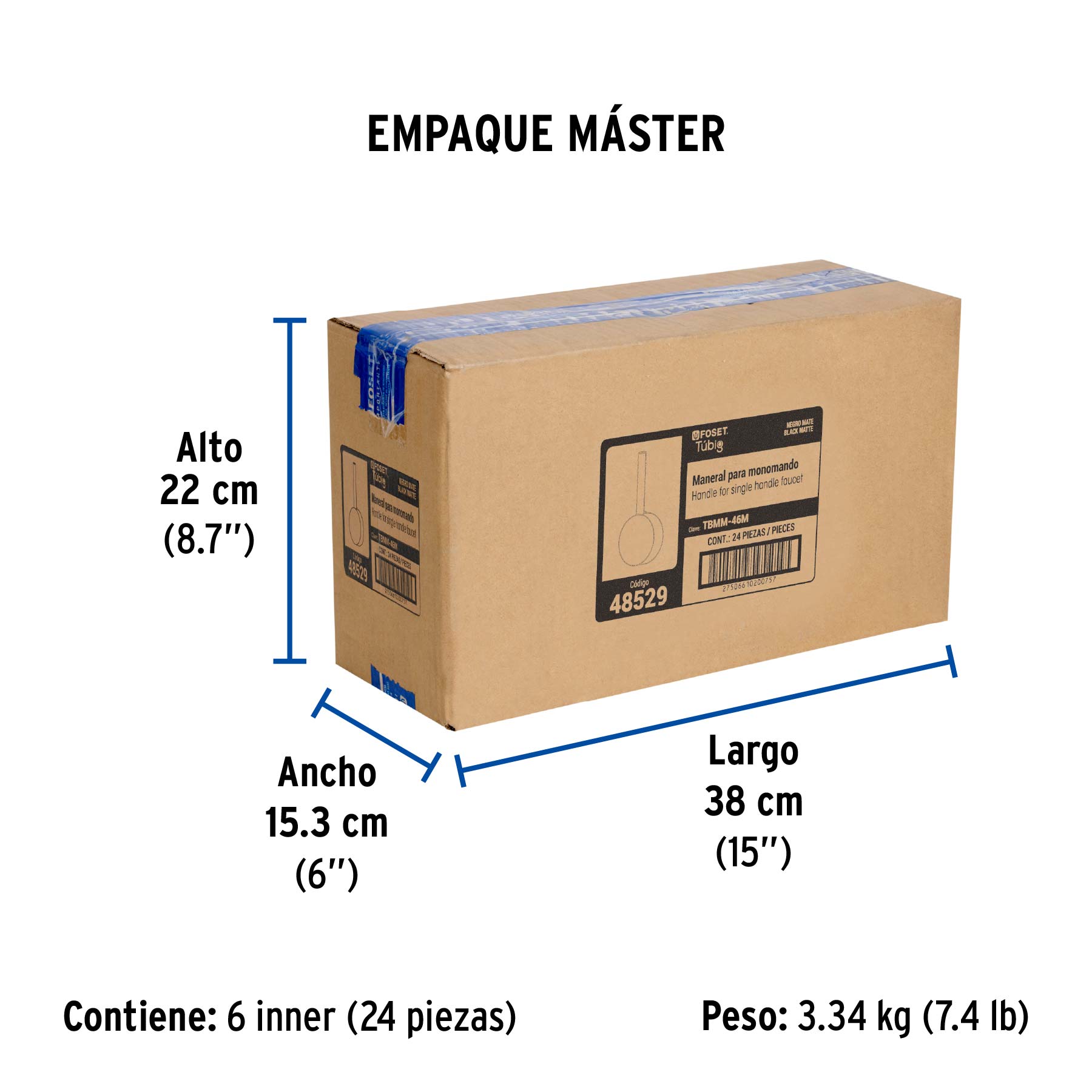 Maneral repuesto para TBM-46/47 y TBF-87, negro, FOSET TÚBIG - Empaque