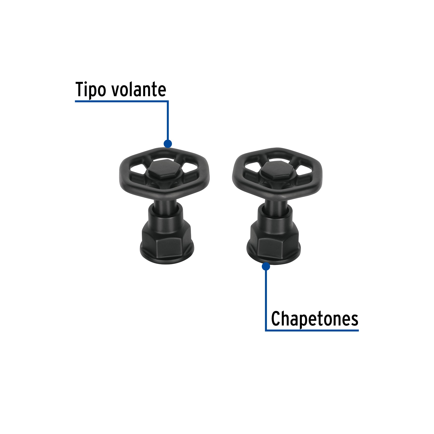 Juego de 2 manerales para mezcladora, volante, negro, TÚBIG