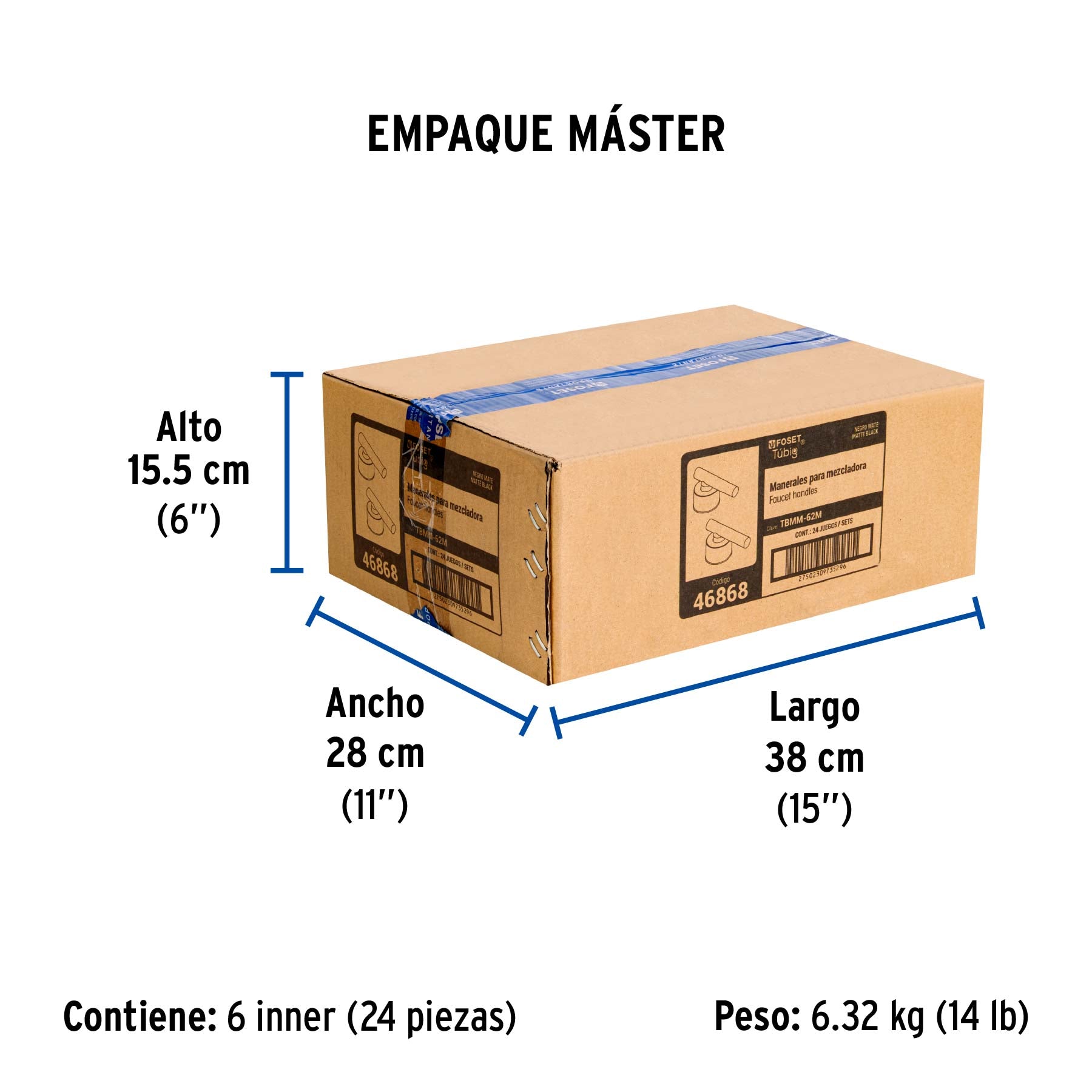 Juego de 2 manerales para mezcladora, palanca, negro, TÚBIG - Empaque