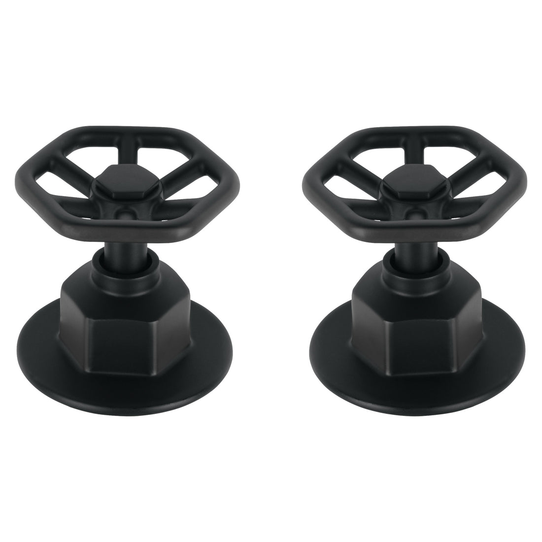 Juego de 2 manerales para regadera, volante, negro, TÚBIG