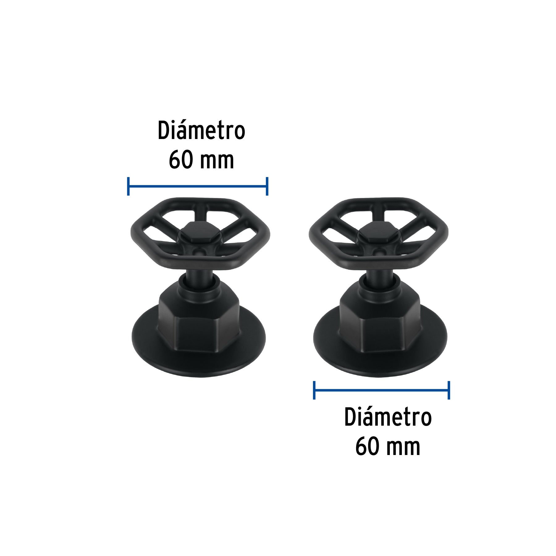 Juego de 2 manerales para regadera, volante, negro, TÚBIG