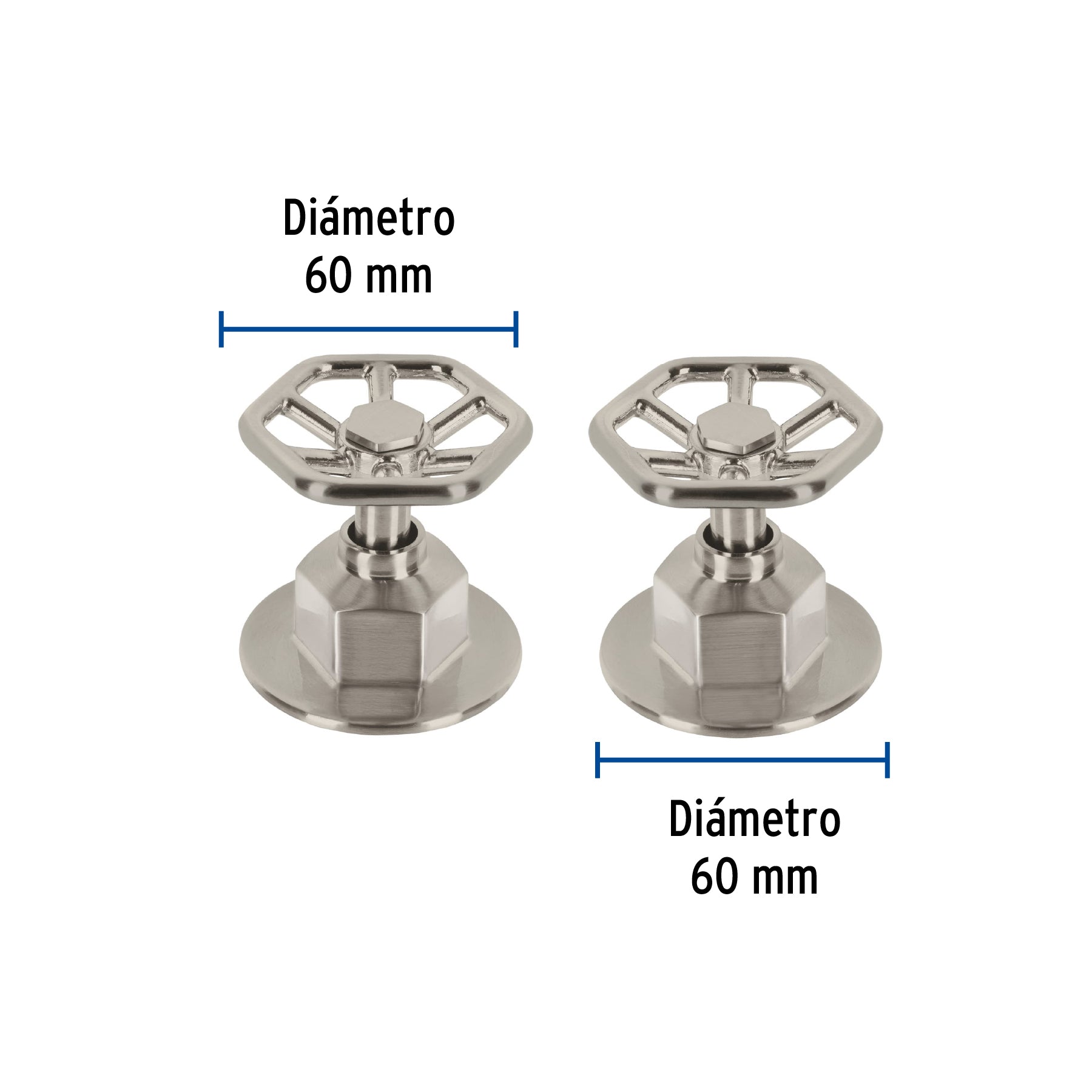 Juego de 2 manerales para regadera, volante, satín, TÚBIG
