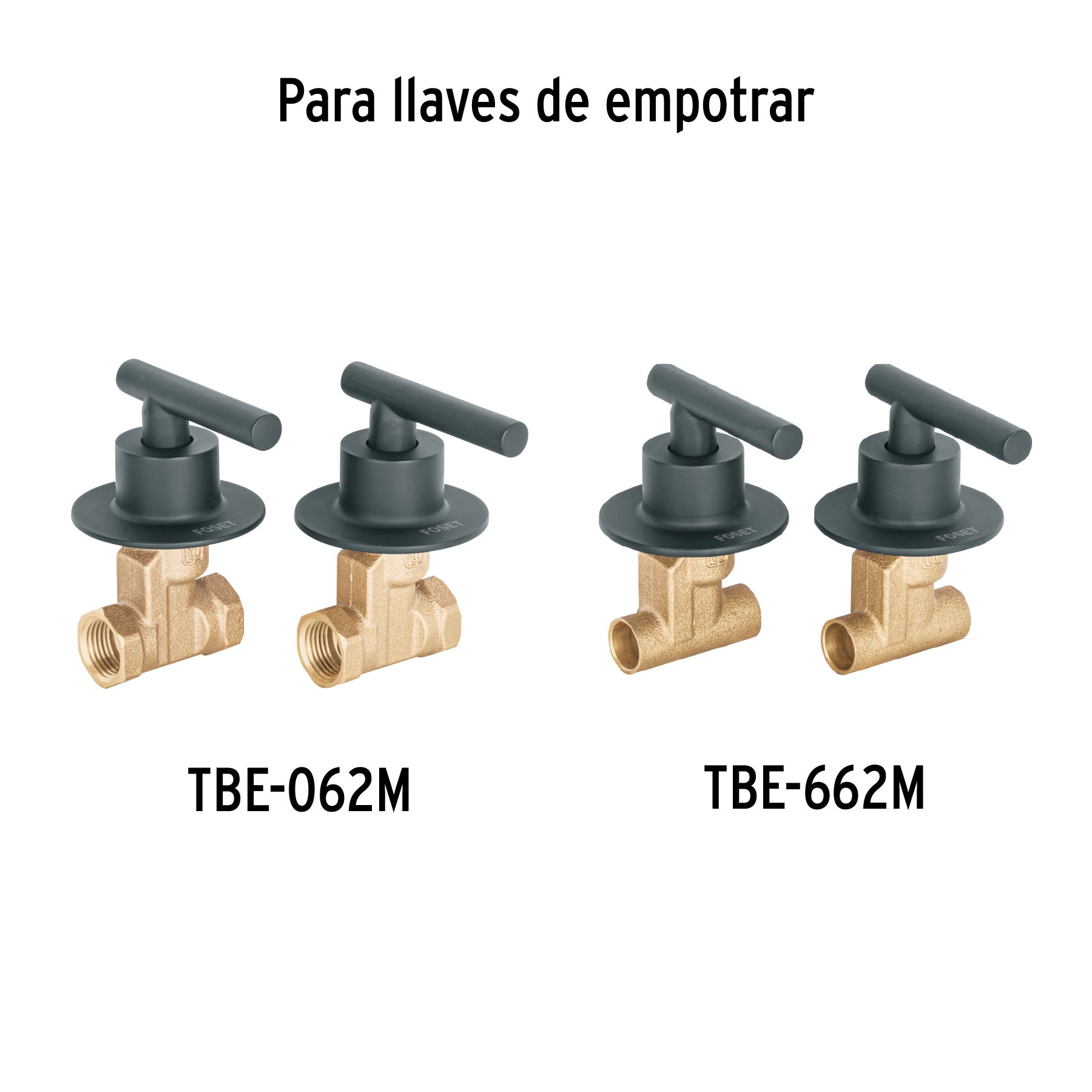 Juego de 2 manerales para regadera, palanca, negro, TÚBIG