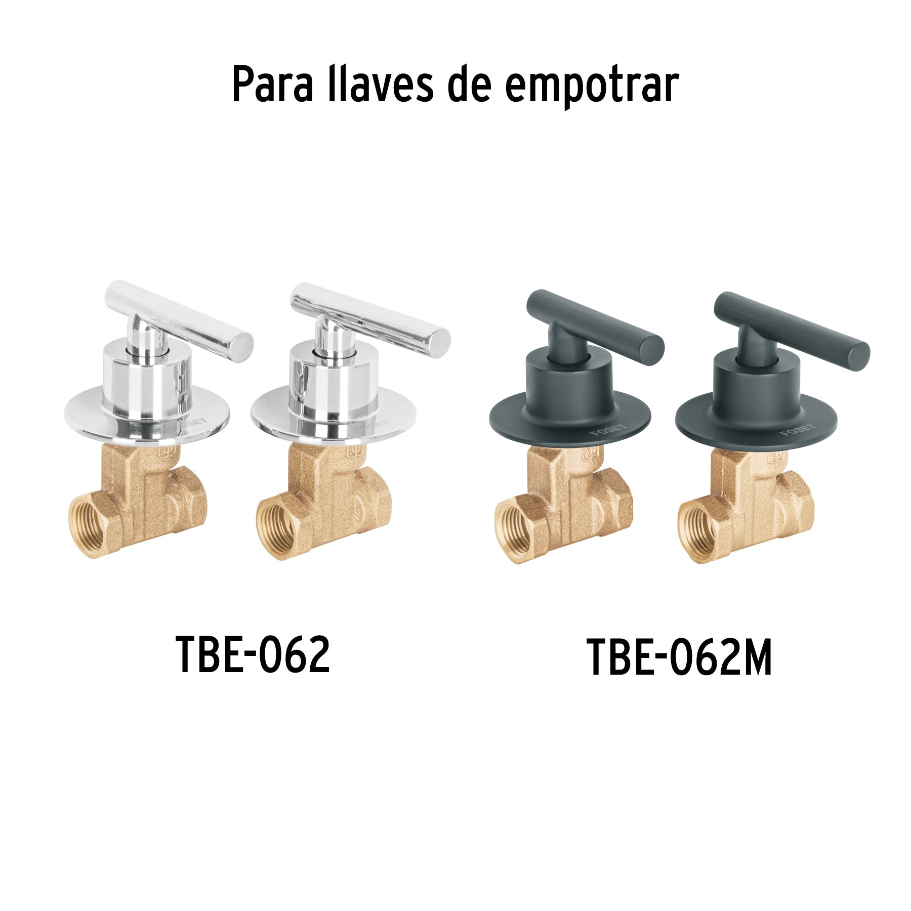 Juego de 2 manerales para regadera, palanca, cromo, TÚBIG