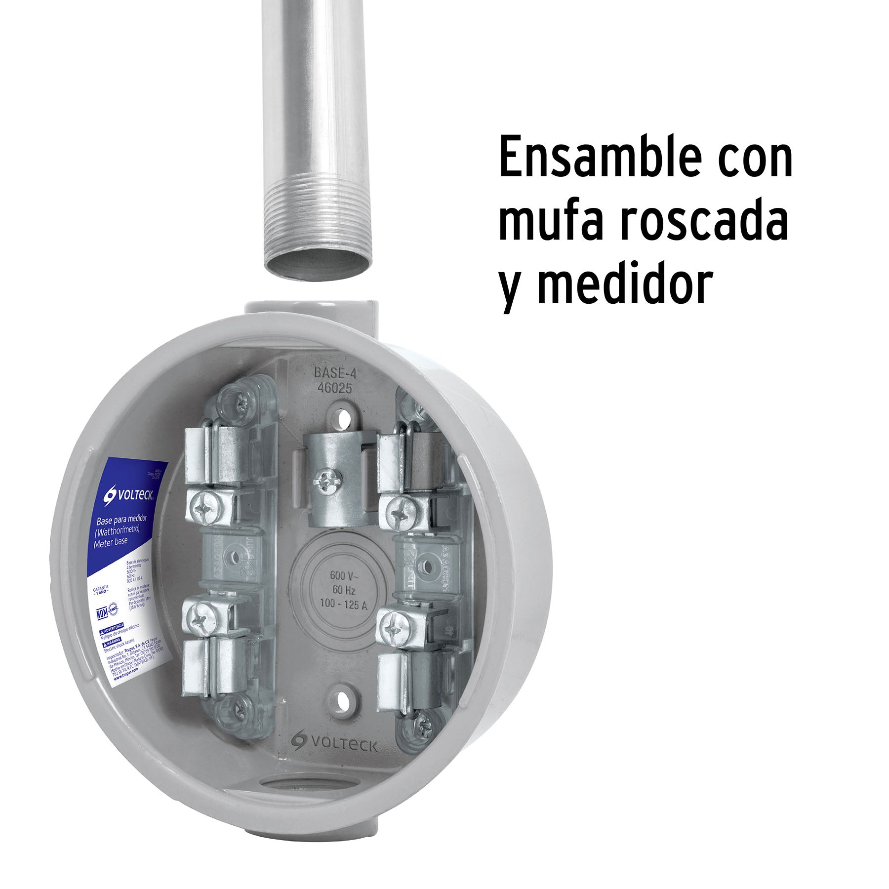 Tubo Conduit 1 1/4" para mufa, pared gruesa (0.9 mm), 3 m