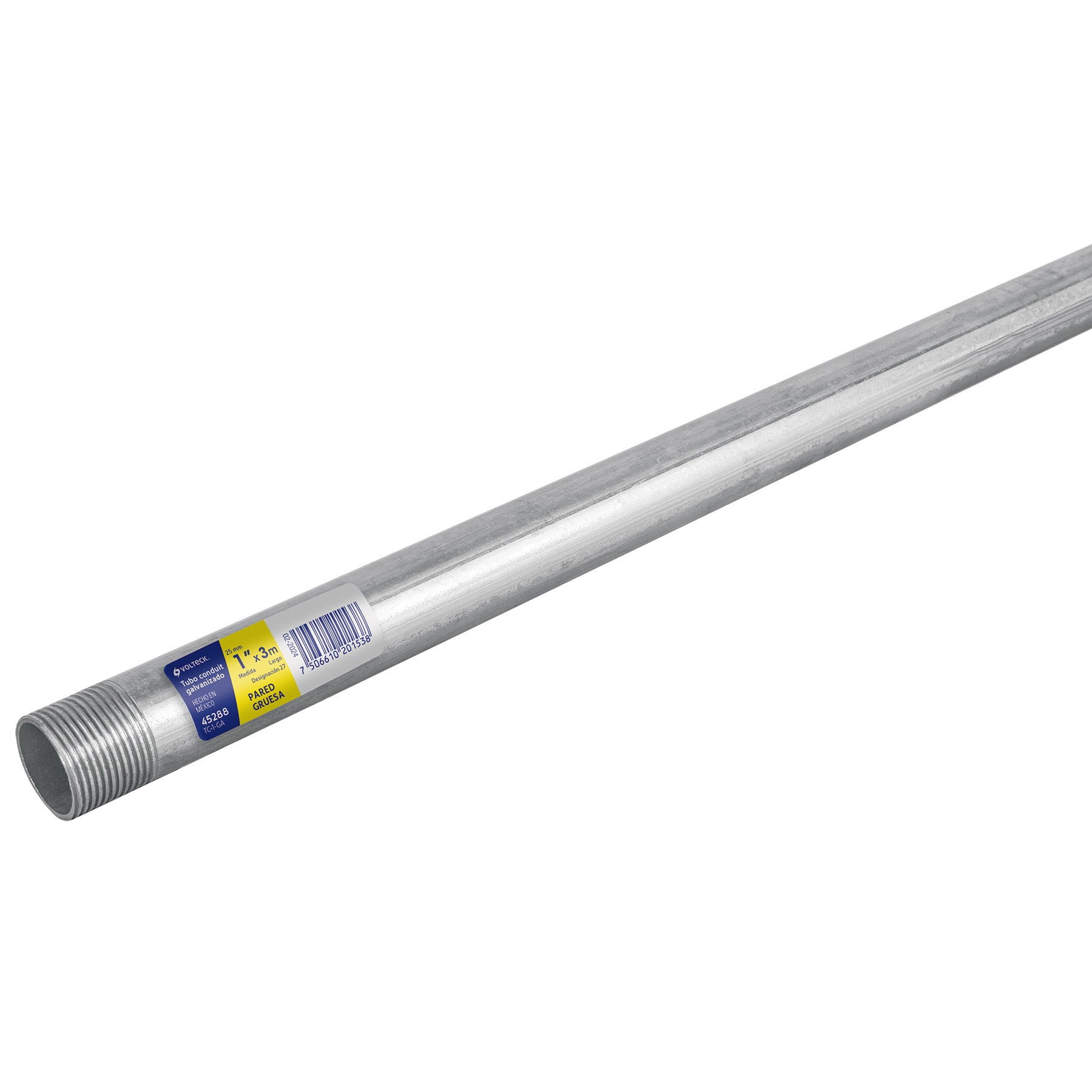 Tubo Conduit 1" pared gruesa (1.8 mm), et. amarilla, 3 m