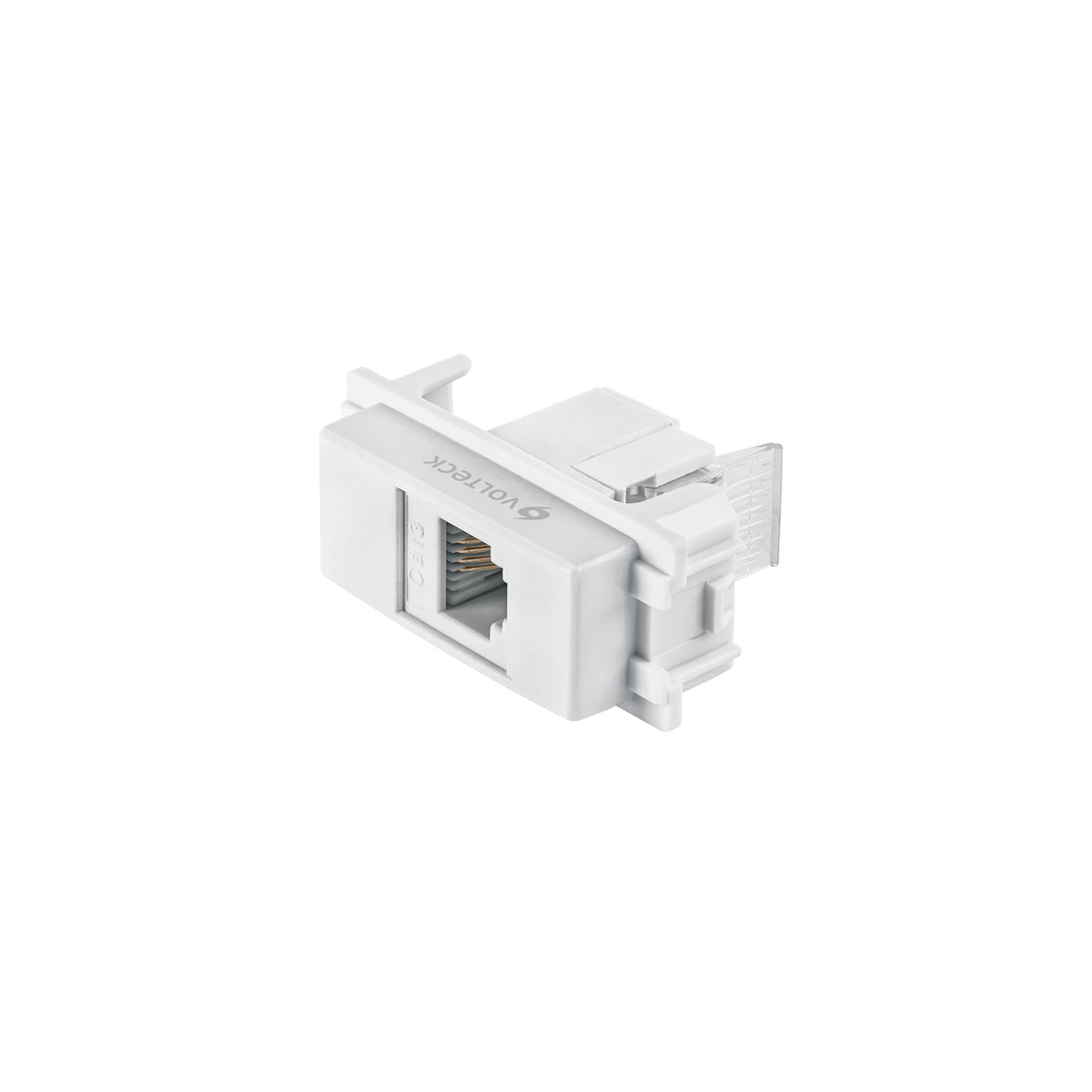 Toma de teléfono, línea Italiana, color blanco, VOLTECK