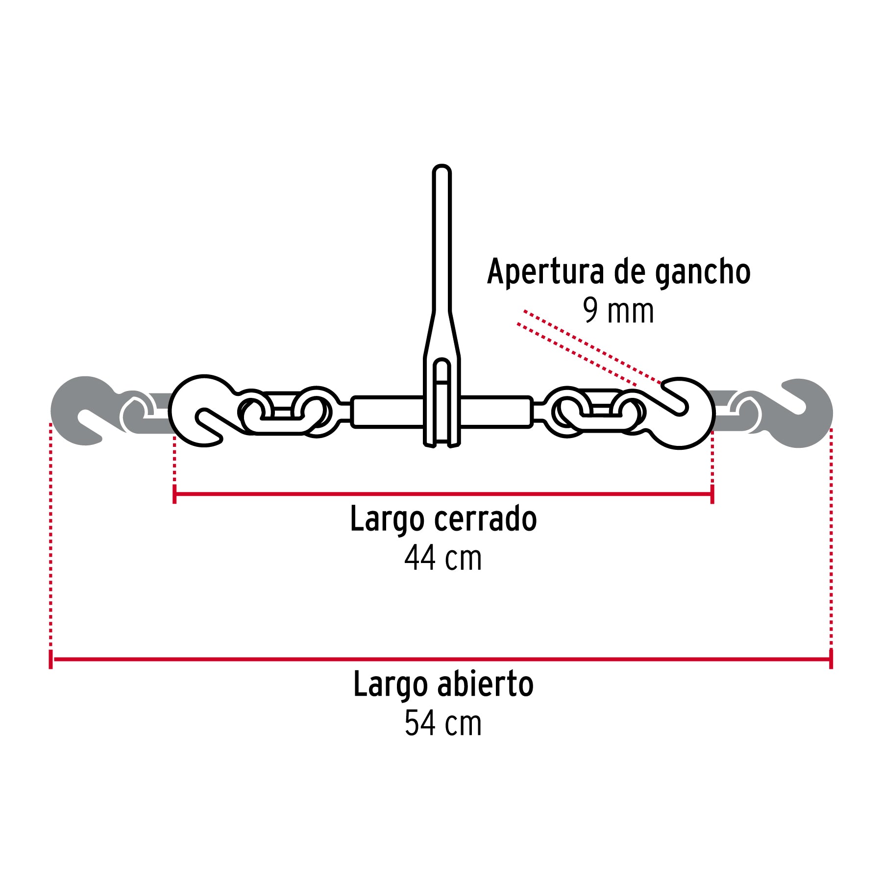 Tensor de cadena con matraca, 1/4" - 5/16", FIERO