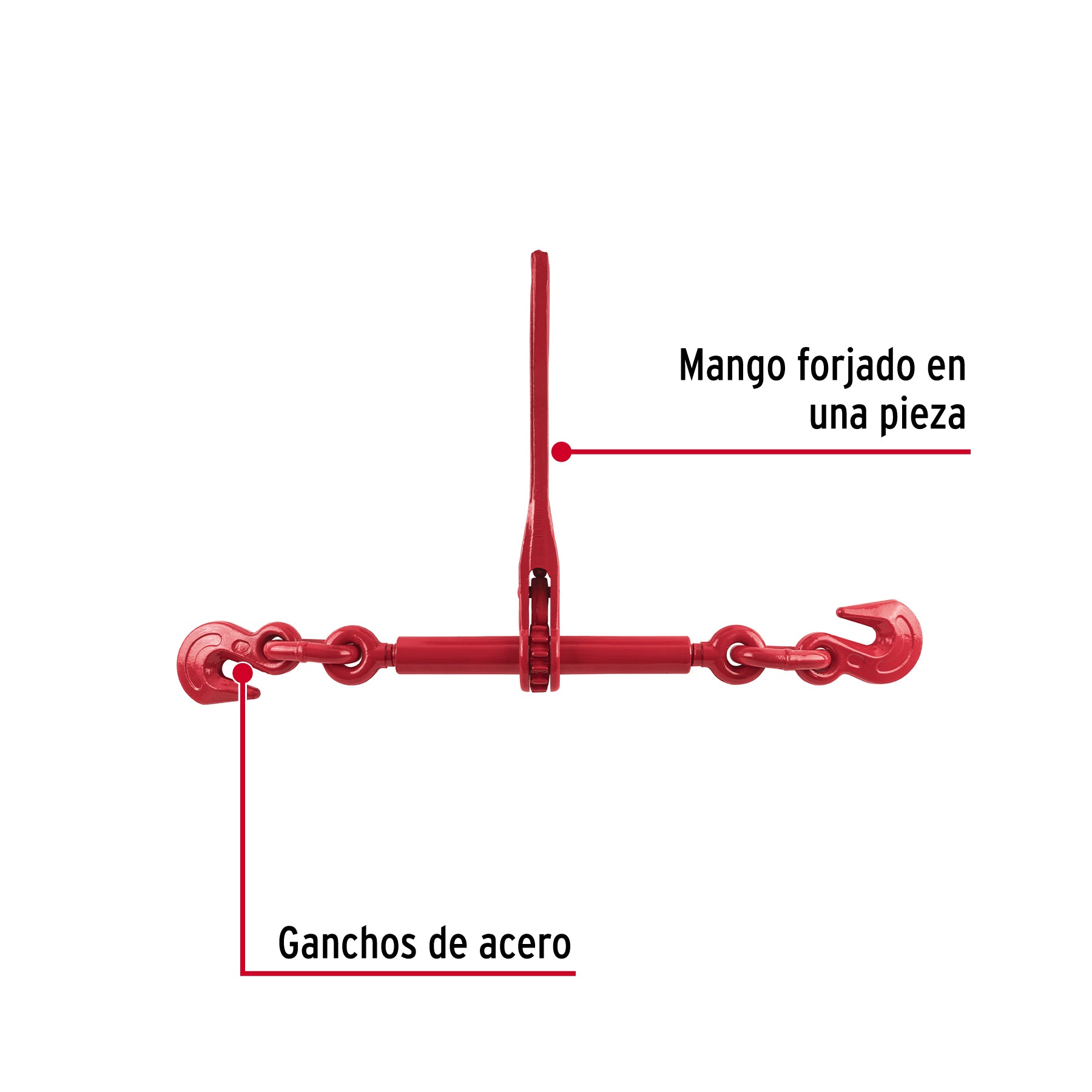 Tensor de cadena con matraca, 3/8" - 1/2", FIERO