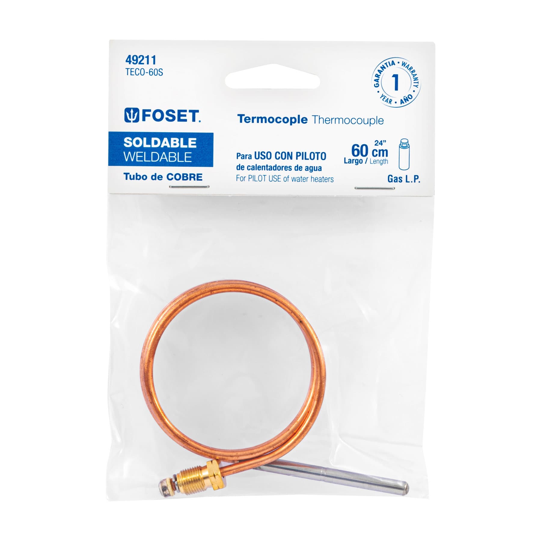 Termocople 60 cm soldable, FOSET