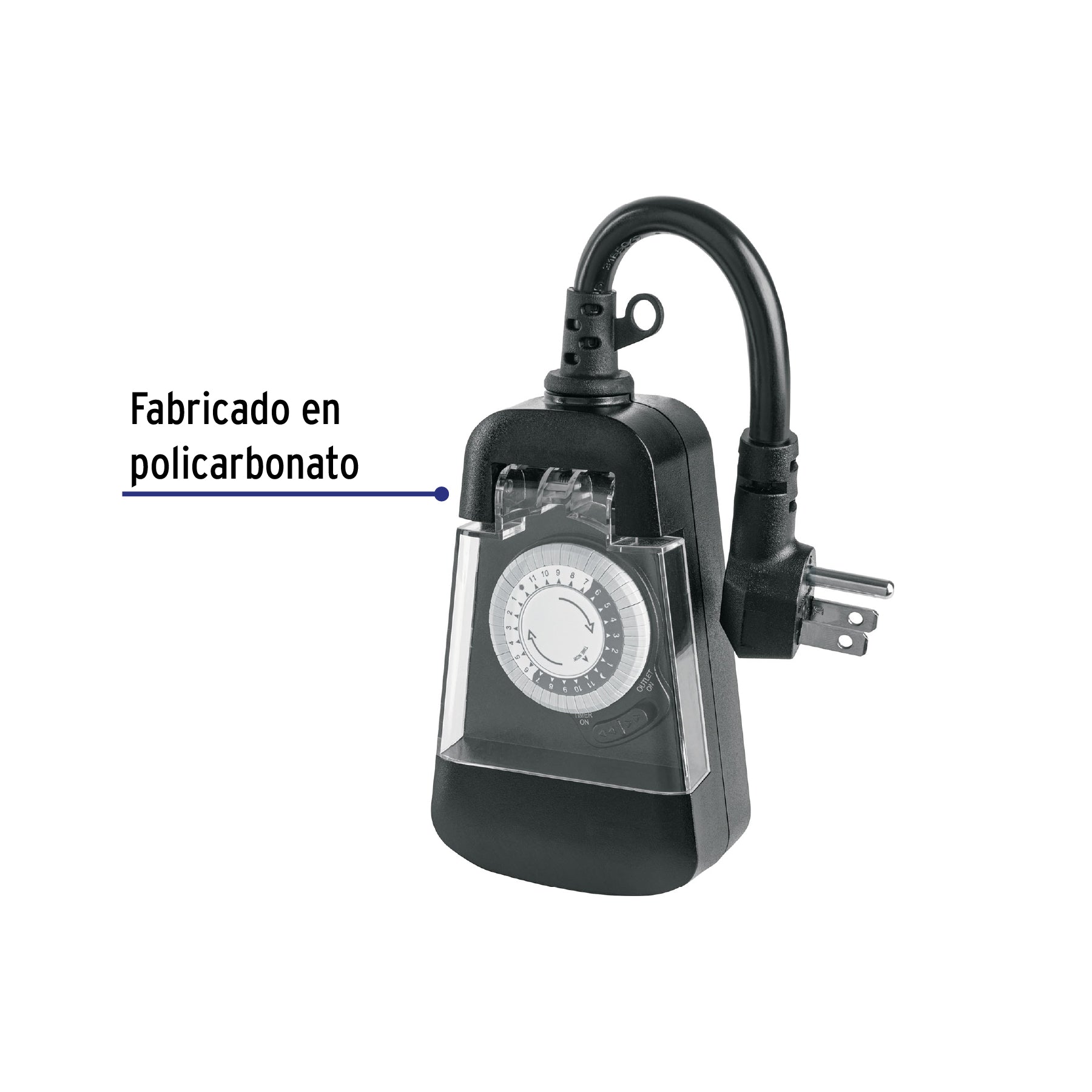 Temporizador analógico para uso en exteriores, VOLTECK