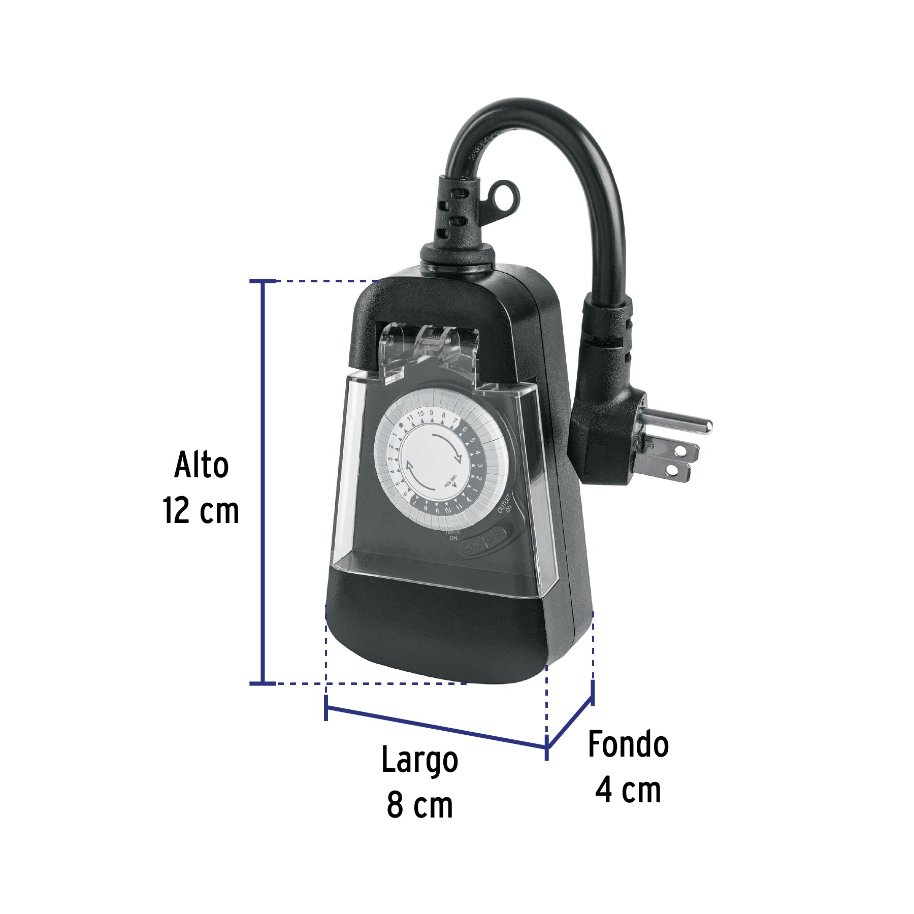 Temporizador analógico para uso en exteriores, VOLTECK