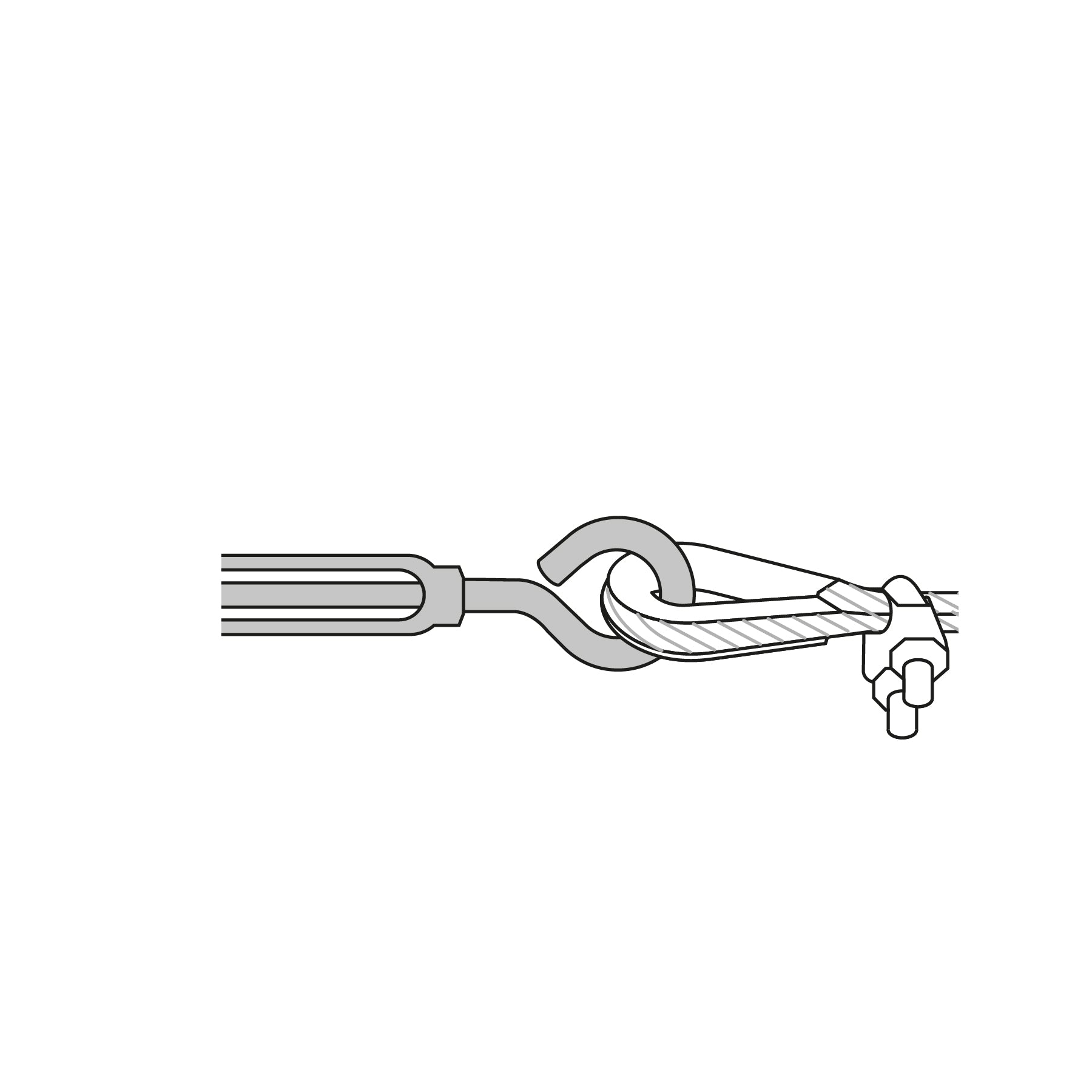 Tensor zinc 1/4" ojo-gancho, FIERO