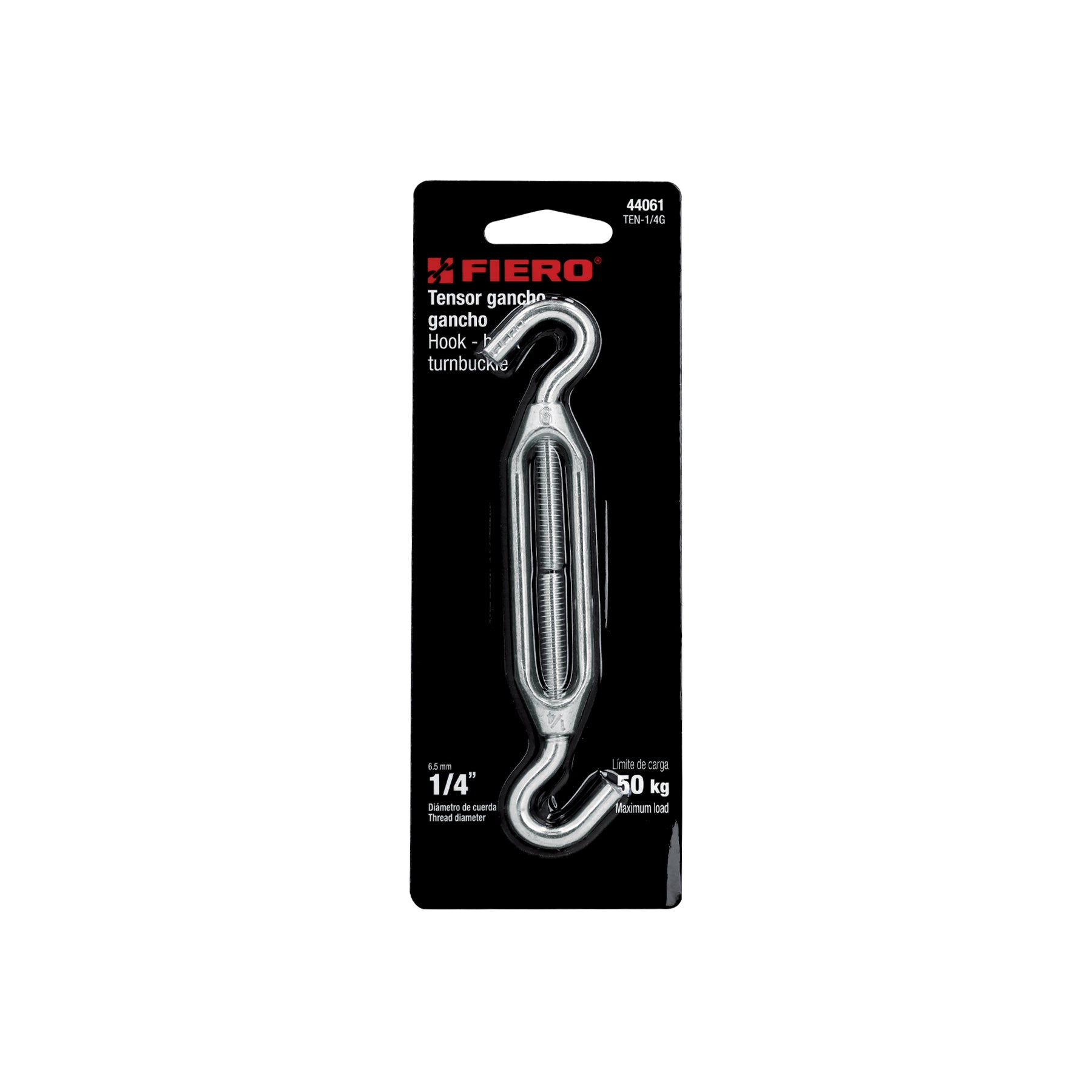 Tensor zinc 1/4" gancho-gancho, FIERO