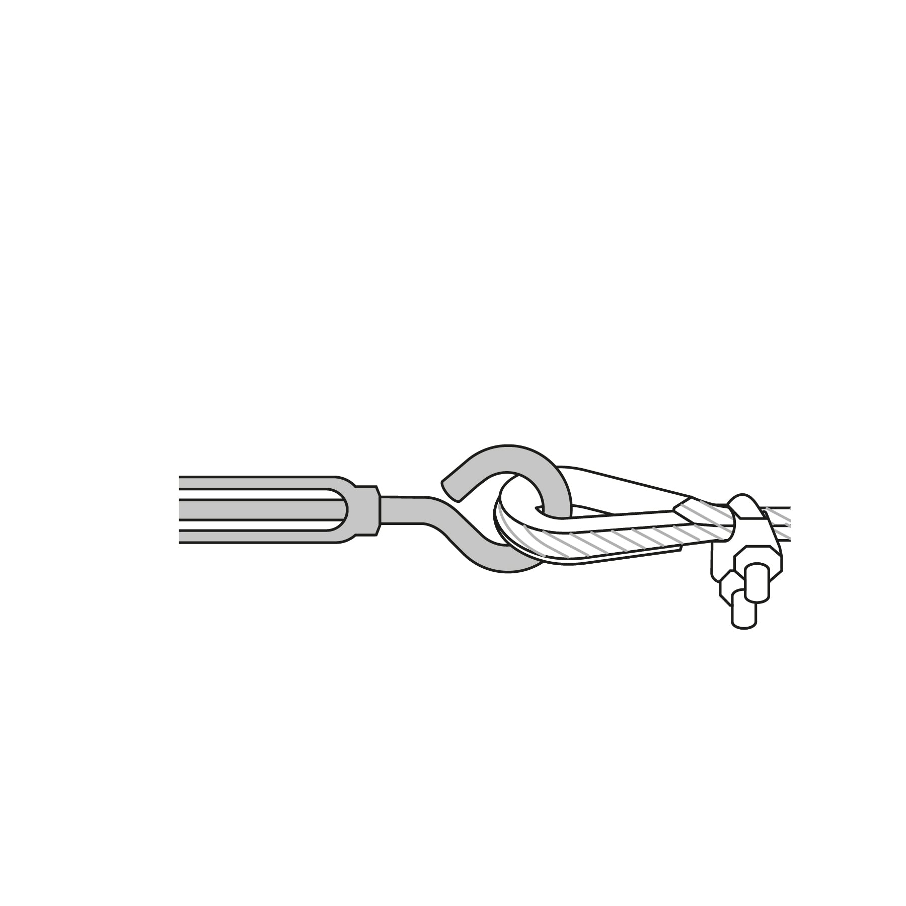 Tensor zinc 3/8" ojo-gancho, FIERO