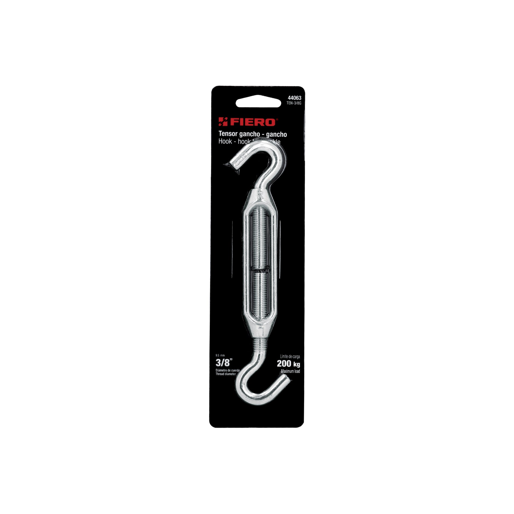 Tensor zinc 3/8" gancho-gancho, FIERO