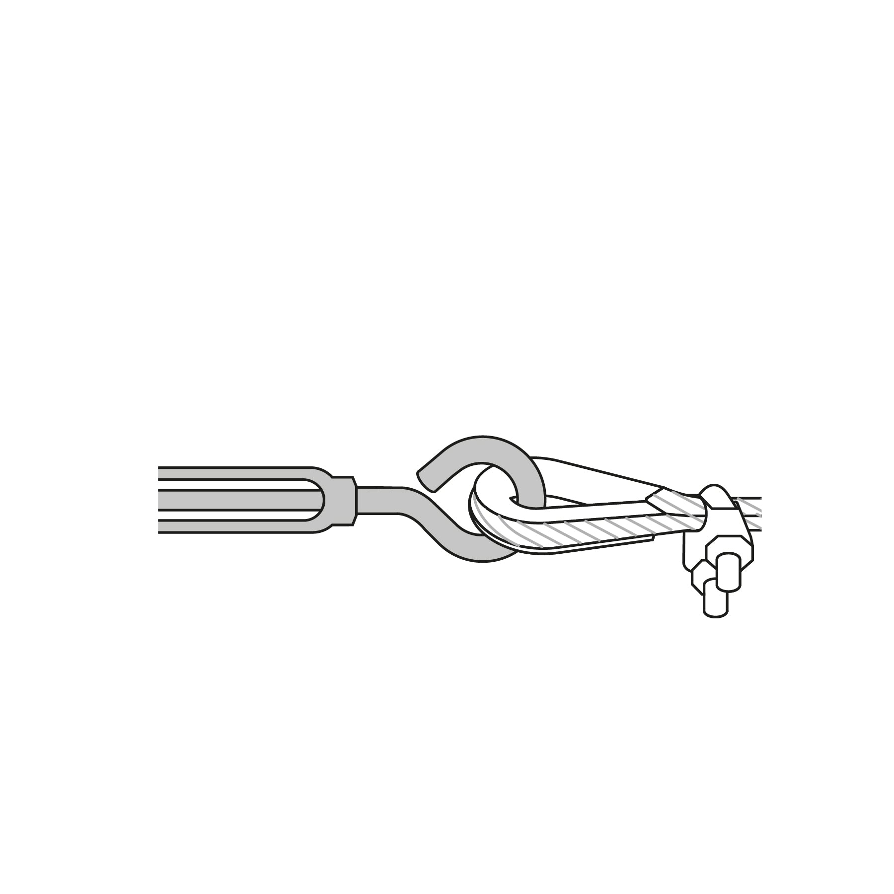 Tensor zinc 5/16" ojo-gancho, FIERO