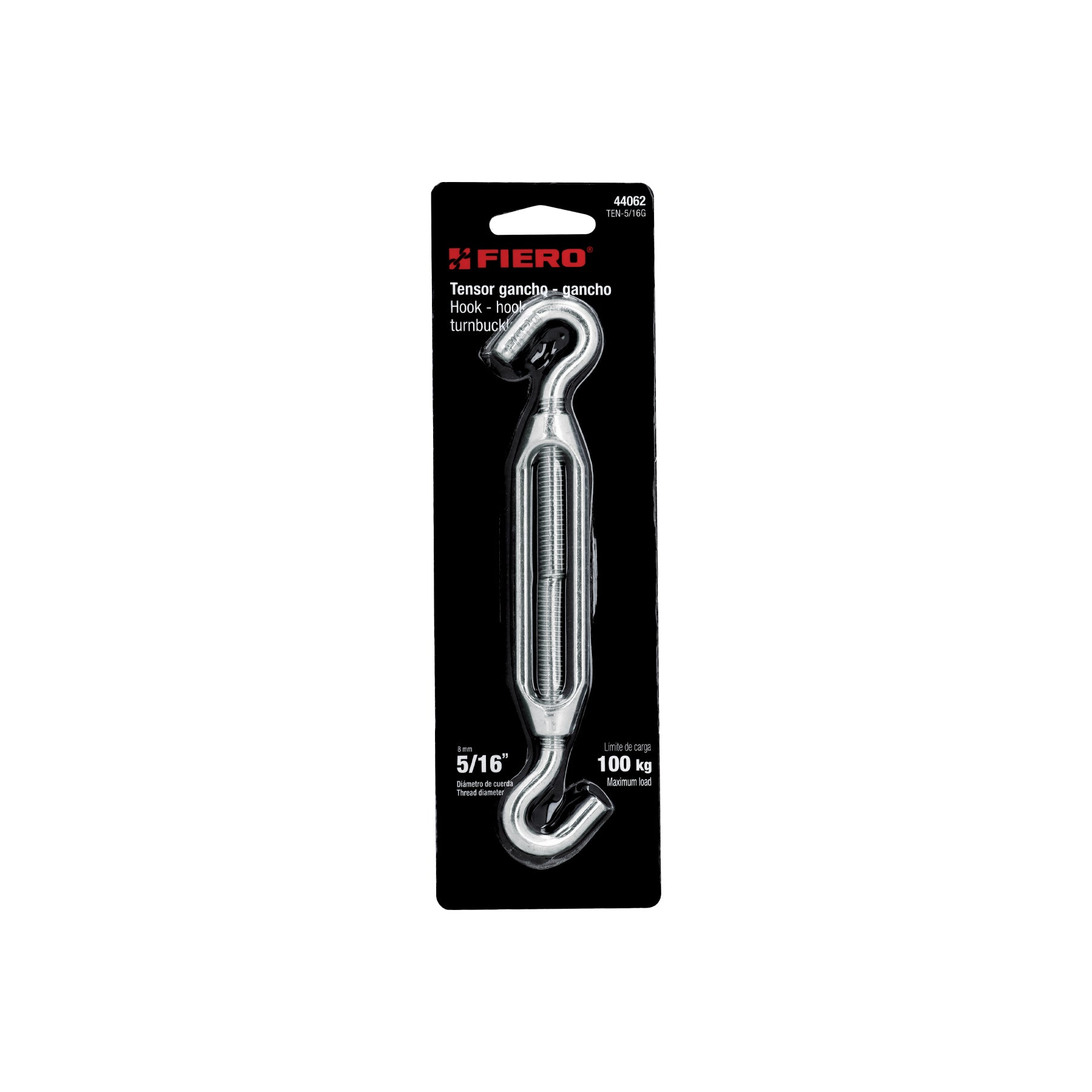 Tensor zinc 5/16" gancho-gancho, FIERO