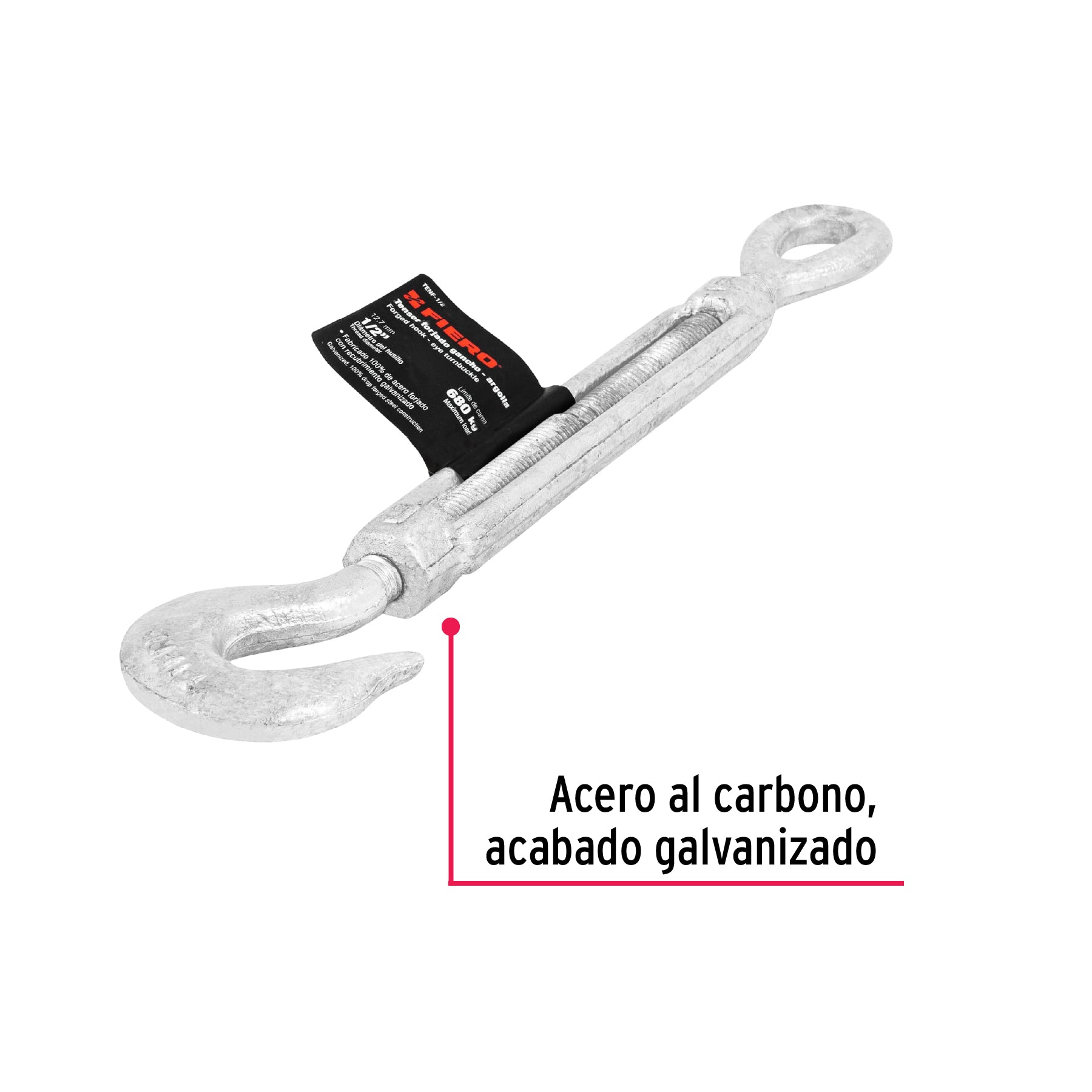 Tensor forjado 1/2" ojo-gancho, FIERO