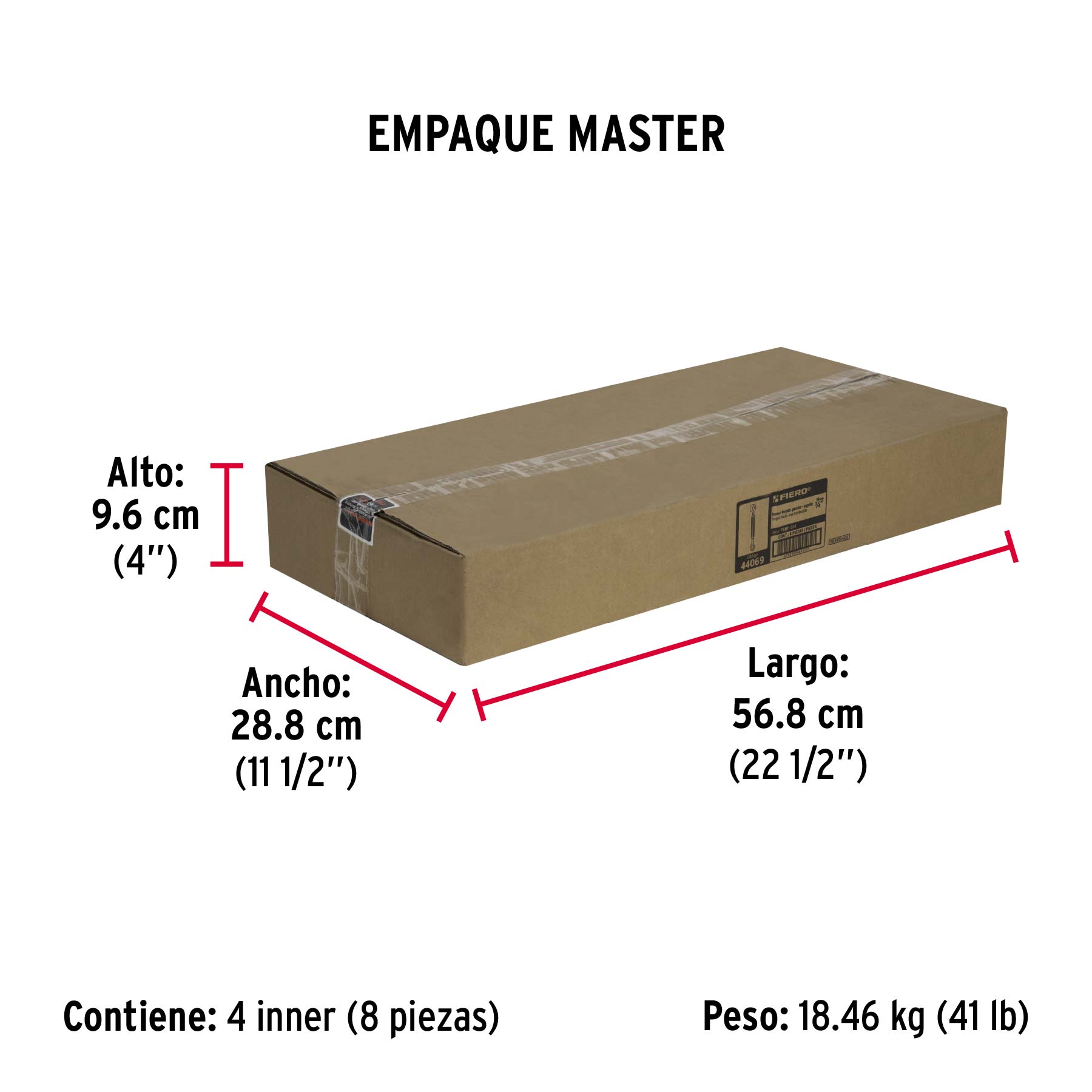 Tensor forjado 3/4" ojo-gancho, FIERO - Empaque