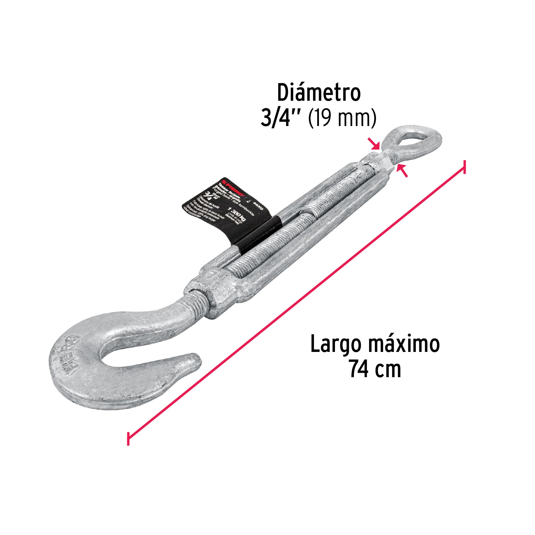 Tensor forjado 3/4" ojo-gancho, FIERO