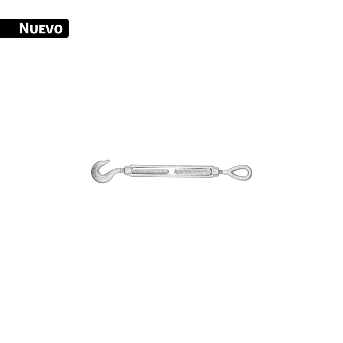 Tensor de acero forjado 3/8x6" ojo-gancho, galvanizado FIERO