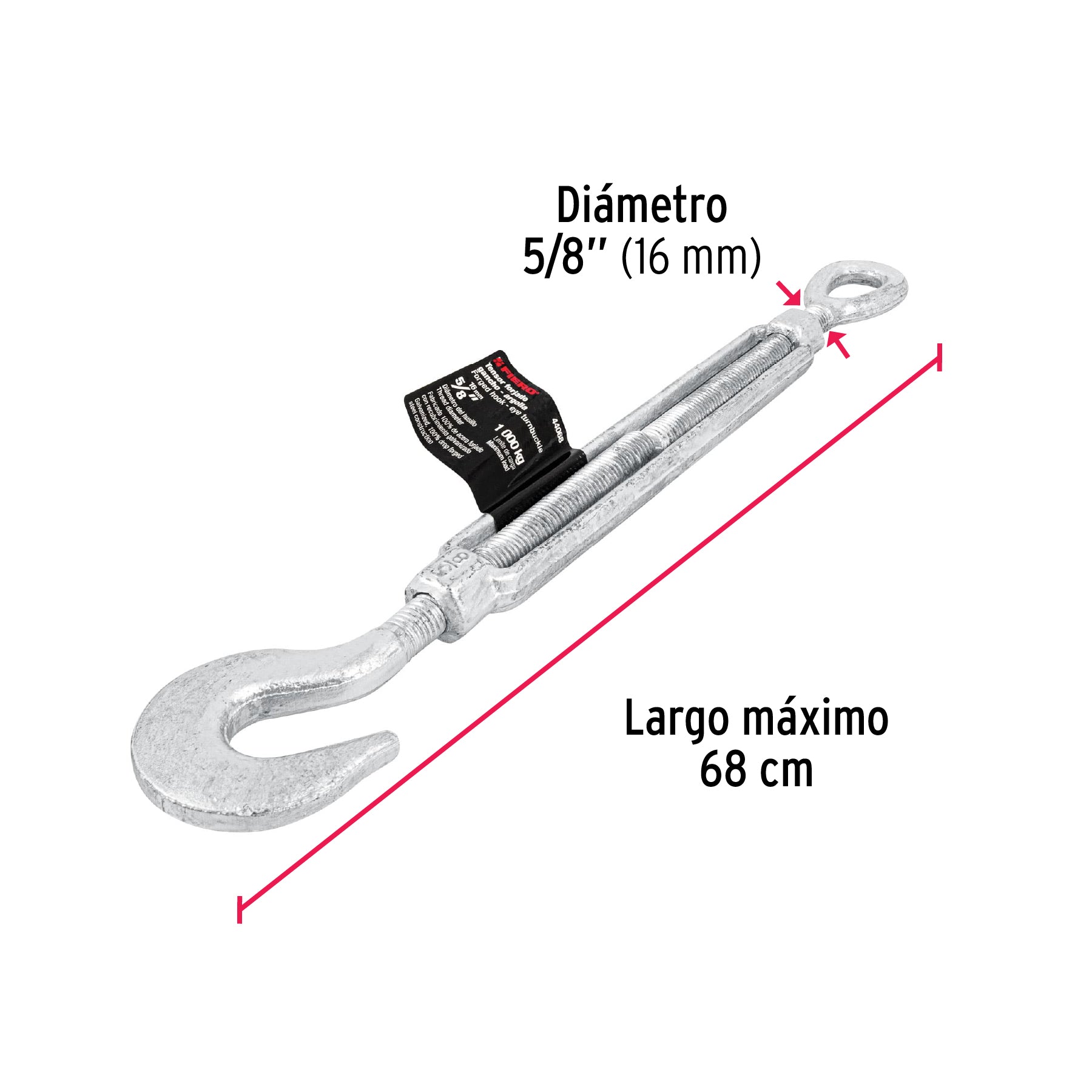 Tensor forjado 5/8" ojo-gancho, FIERO