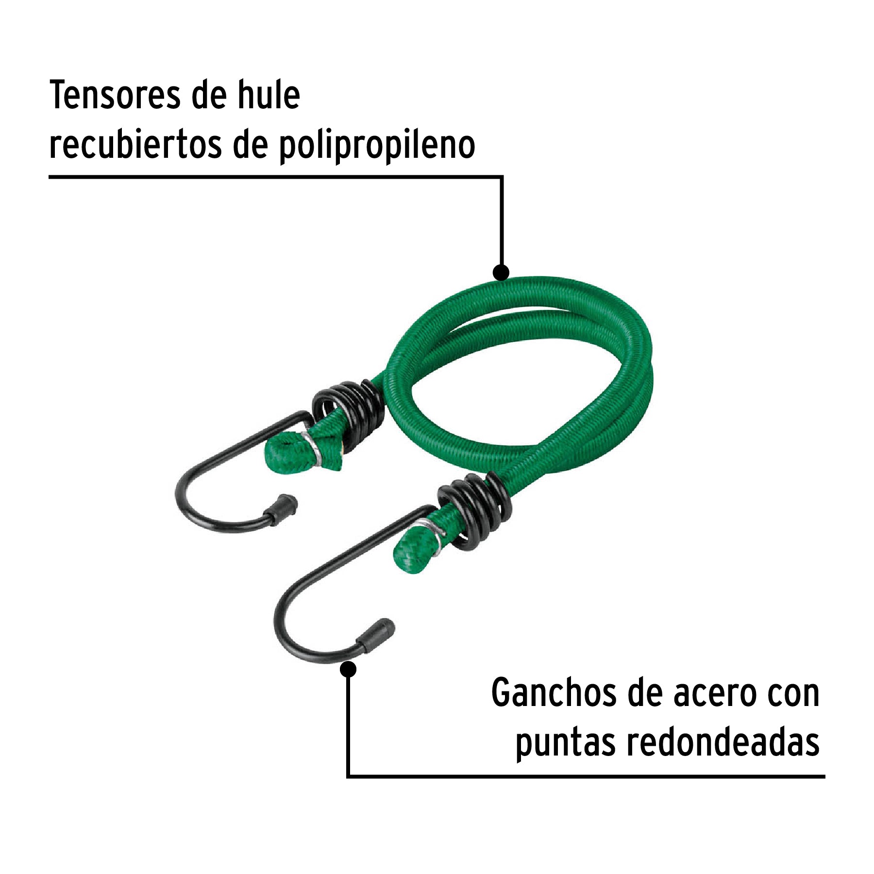 Juego de 8 tensores elásticos, PRETUL