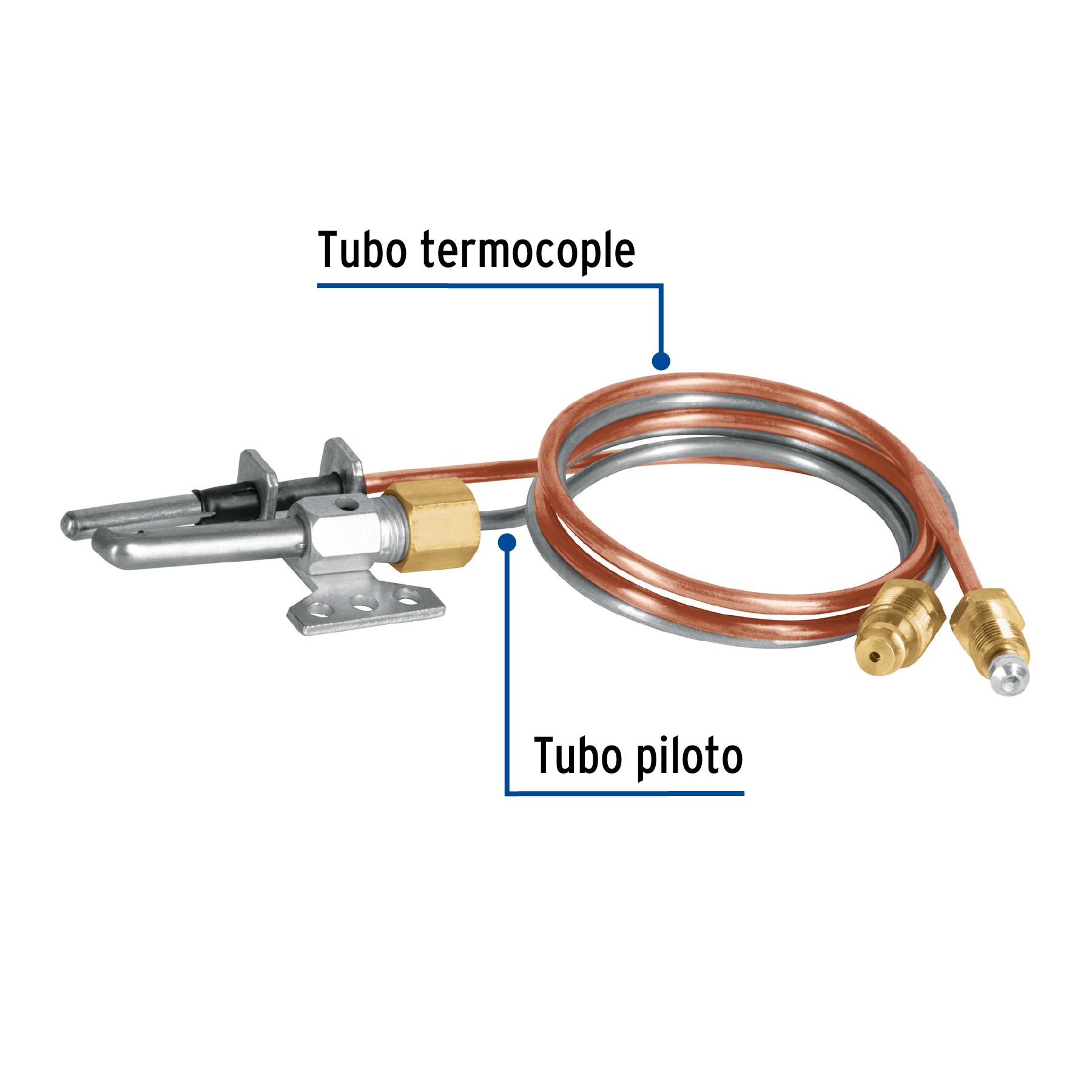 Termopar tipo flauta, 60 cm, FOSET
