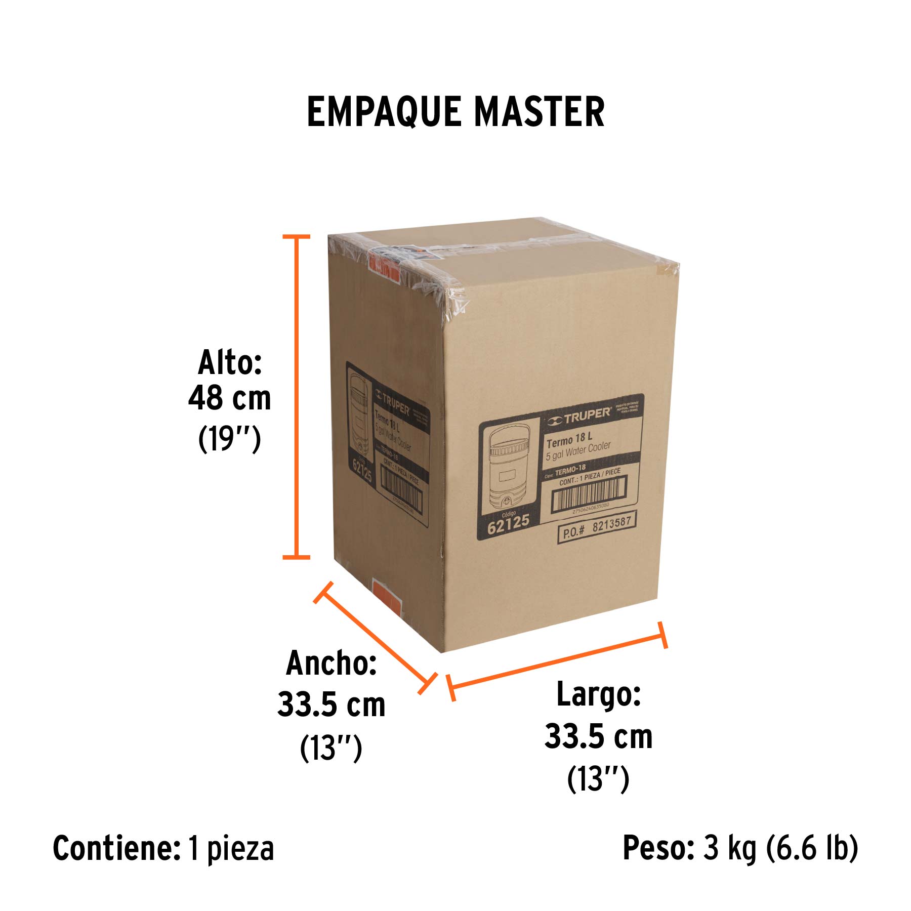 Termo con dispensador, 18 L, TRUPER - Empaque
