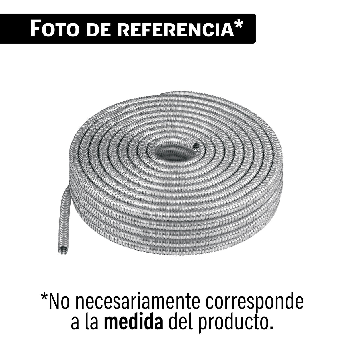 Rollo de 50 m de tubo flexible metálico de 3/8", VOLTECK