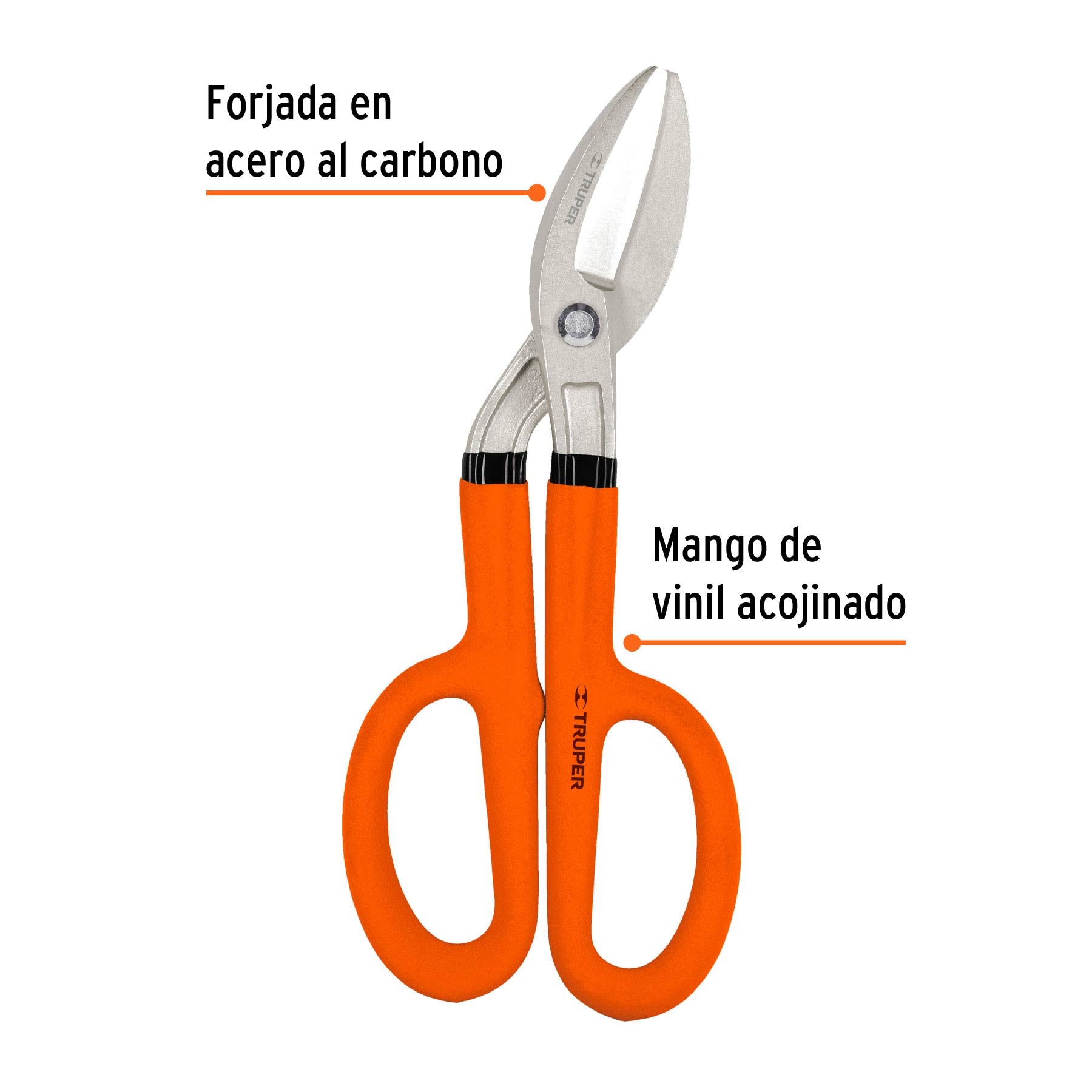 Tijera para hojalatero 10" angulada, TRUPER
