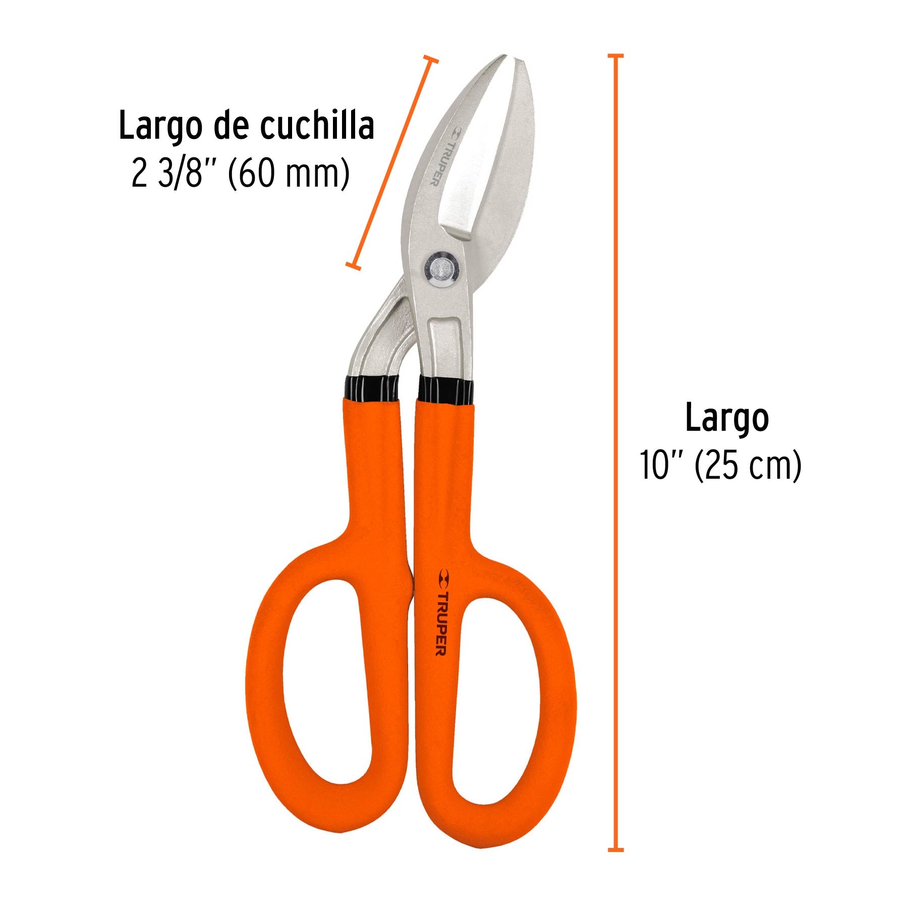 Tijera para hojalatero 10" angulada, TRUPER